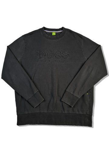 Moderner Hugo Boss Pullover Used Look Schwarz/Grau XXL-XXXL