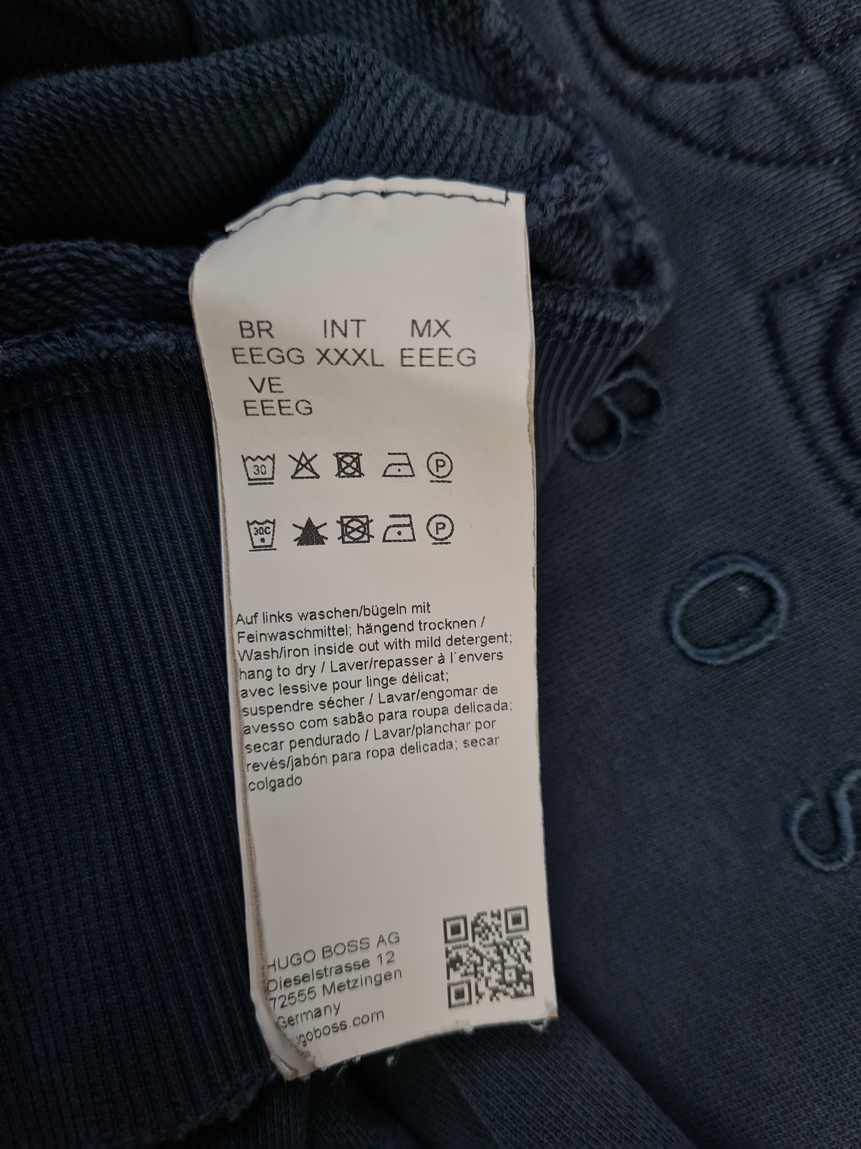 Moderner Hugo Boss Pullover Used Look Schwarz/Grau XXL-XXXL - RareRags