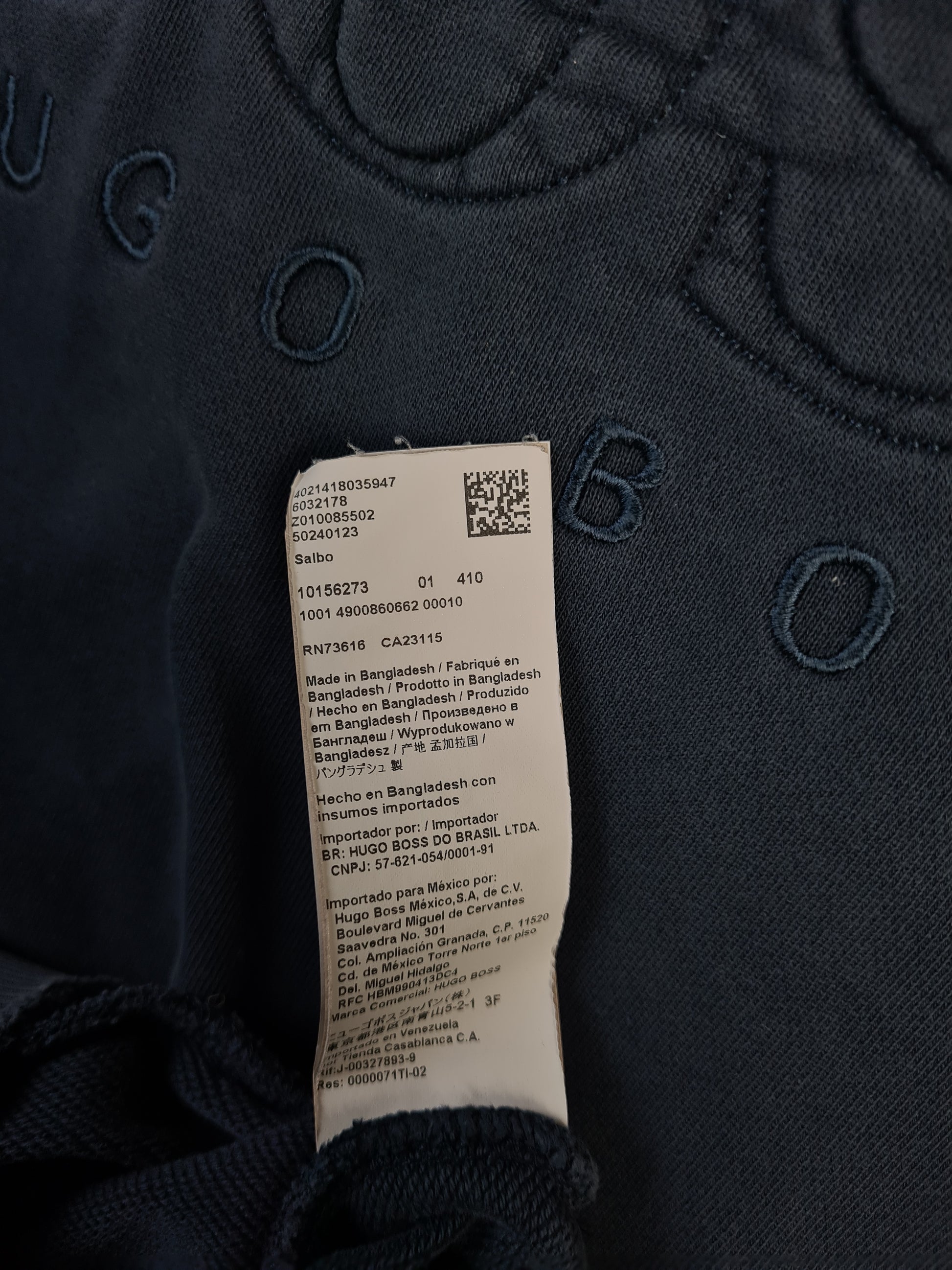 Moderner Hugo Boss Pullover Used Look Schwarz/Grau XXL-XXXL - RareRags