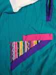 Vintage Teddi Sportjacke 80s Made In USA Grün Weiß L