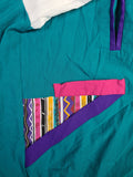 Vintage Teddi Sportjacke 80s Made In USA Grün Weiß L