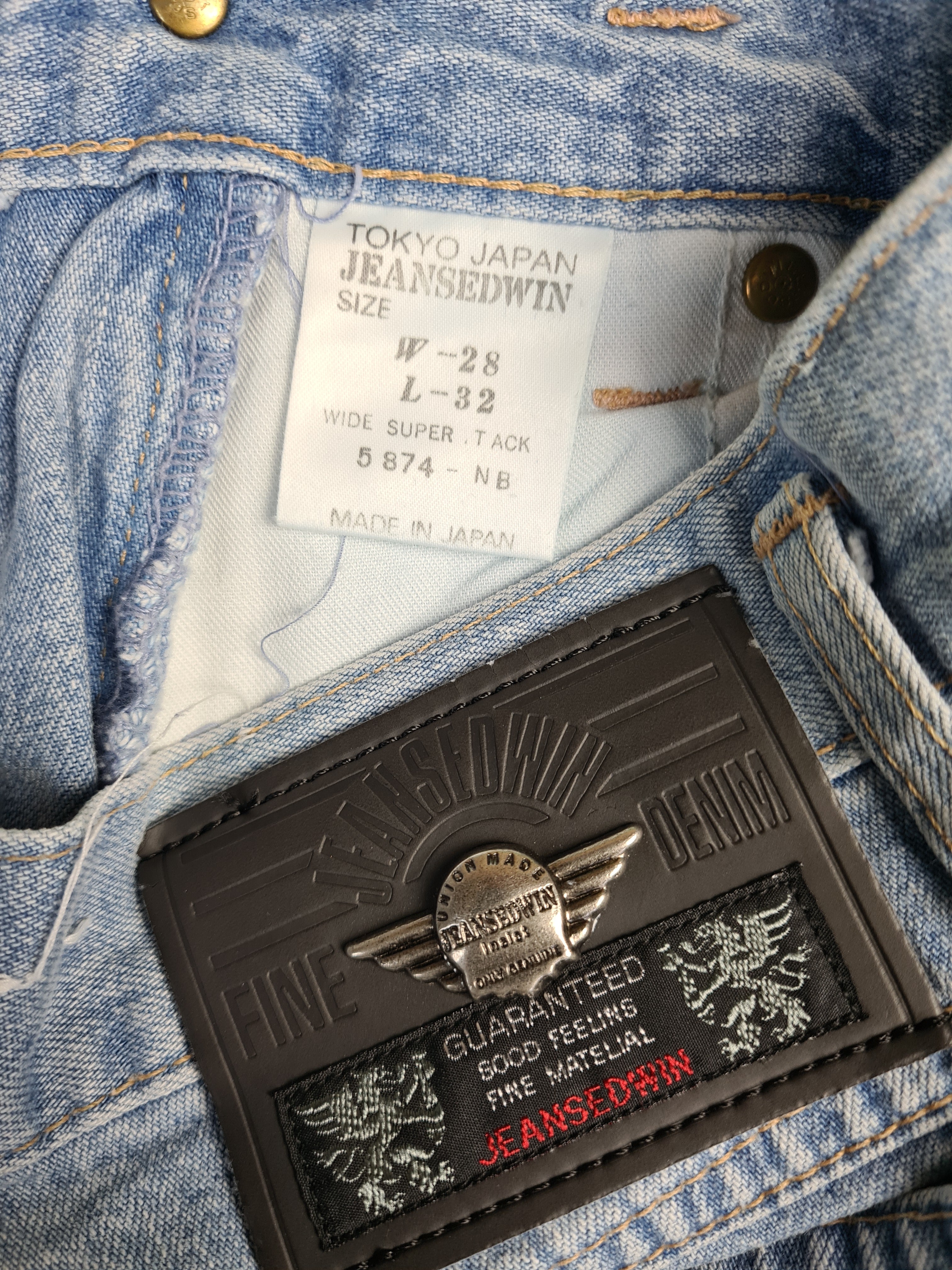 Vintage Edwin Jeans Wide Super Tack Made In Japan Hellblau W28 L32 - RareRags