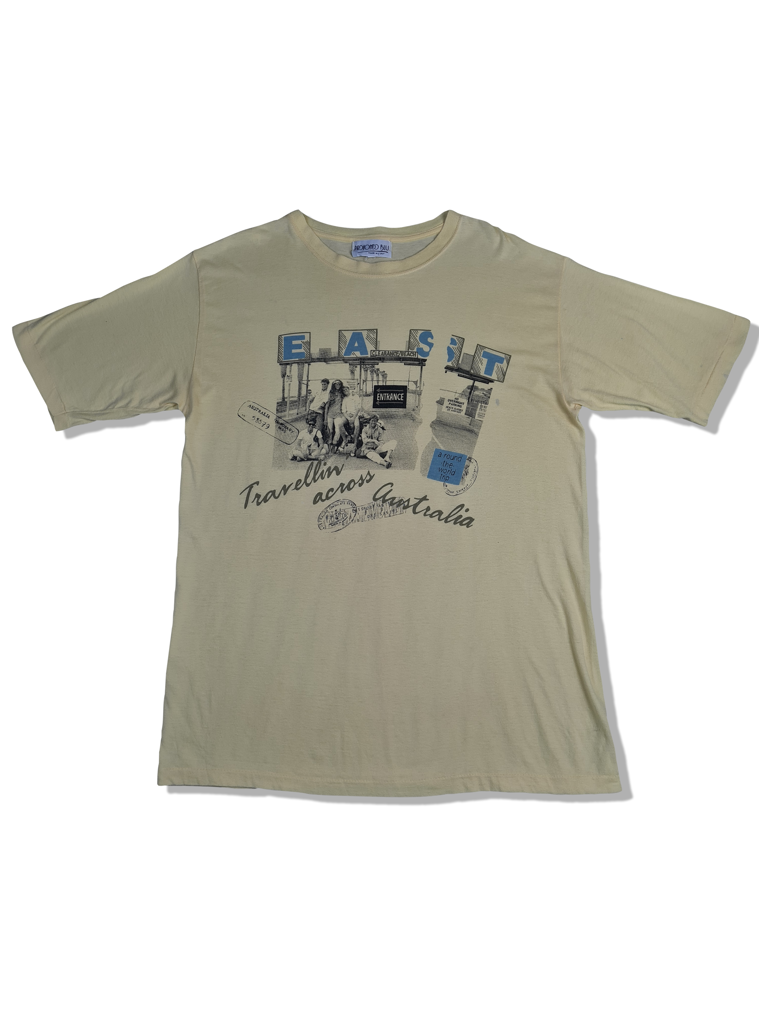 Vintage Tourist Shirt "Travellin Australia"  Single Stitched Made In Italy M-L - RareRags