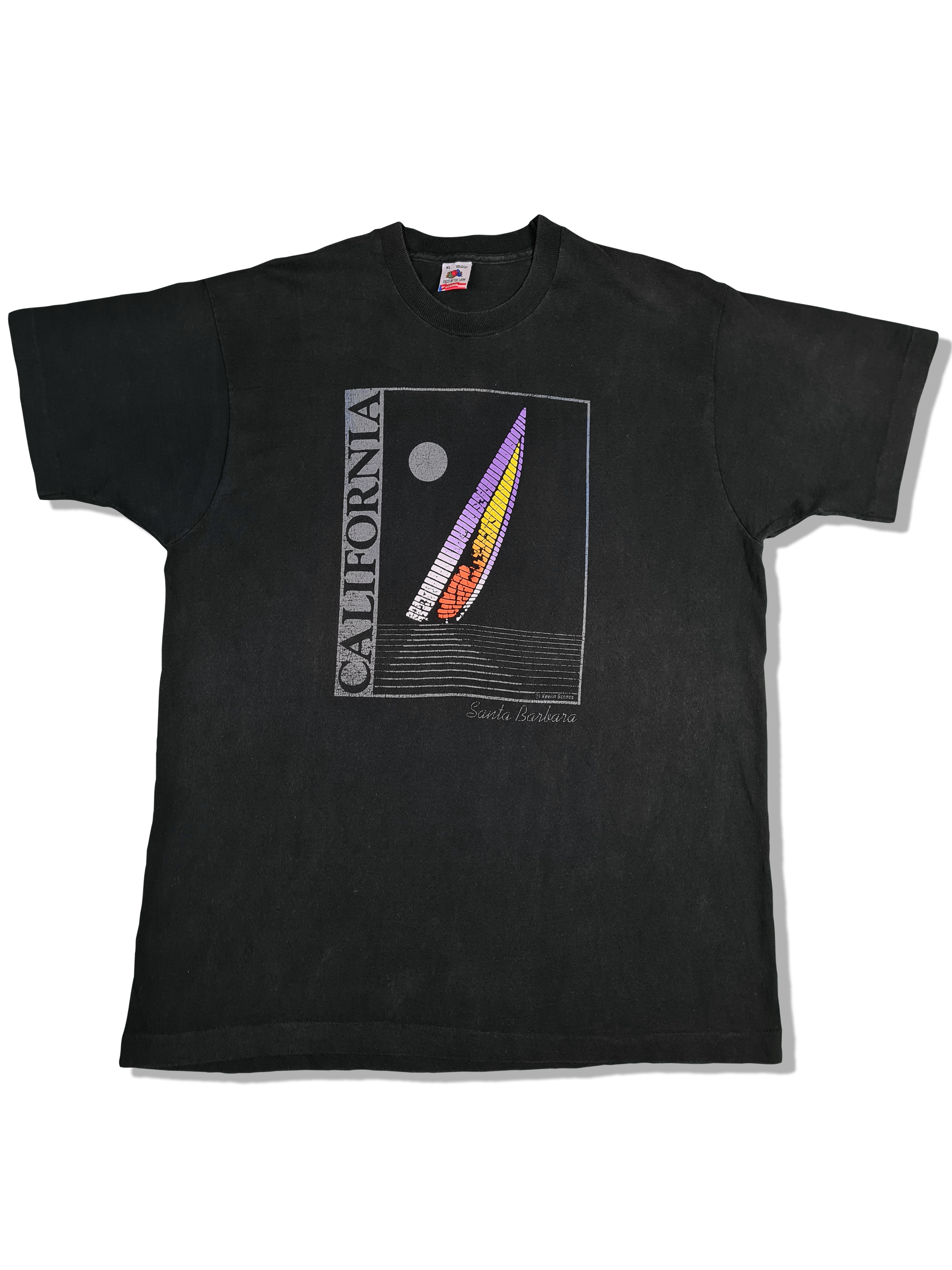 Vintage Fruit Of The Loom Shirt Tourist Santa Barbara California USA  Keen Scenes XL - RareRags