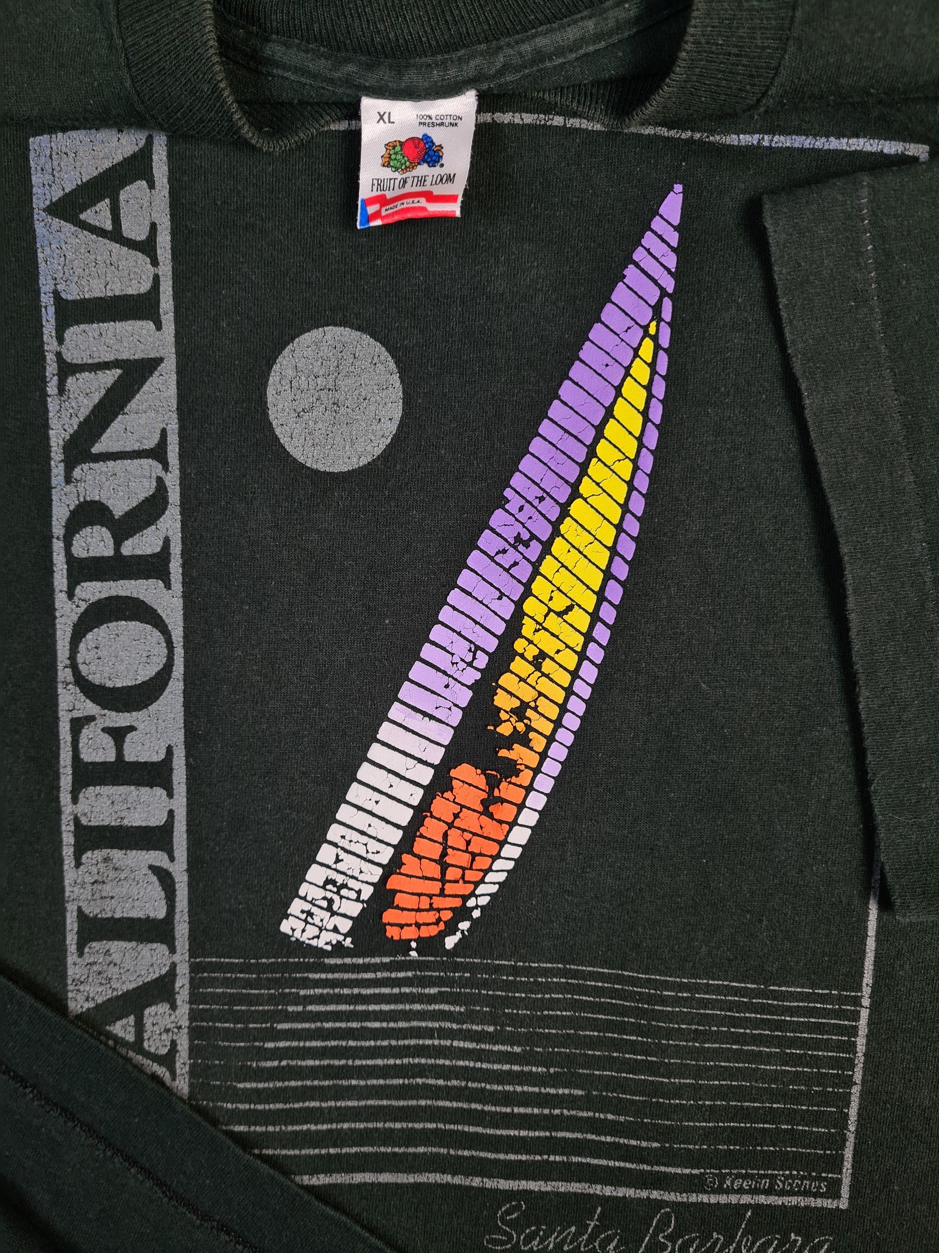 Vintage Fruit Of The Loom Shirt Tourist Santa Barbara California USA  Keen Scenes XL - RareRags