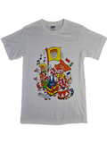 Modernes Gildan Shirt Funny Print Köln Karneval Volksbank Promo Weiß S-M