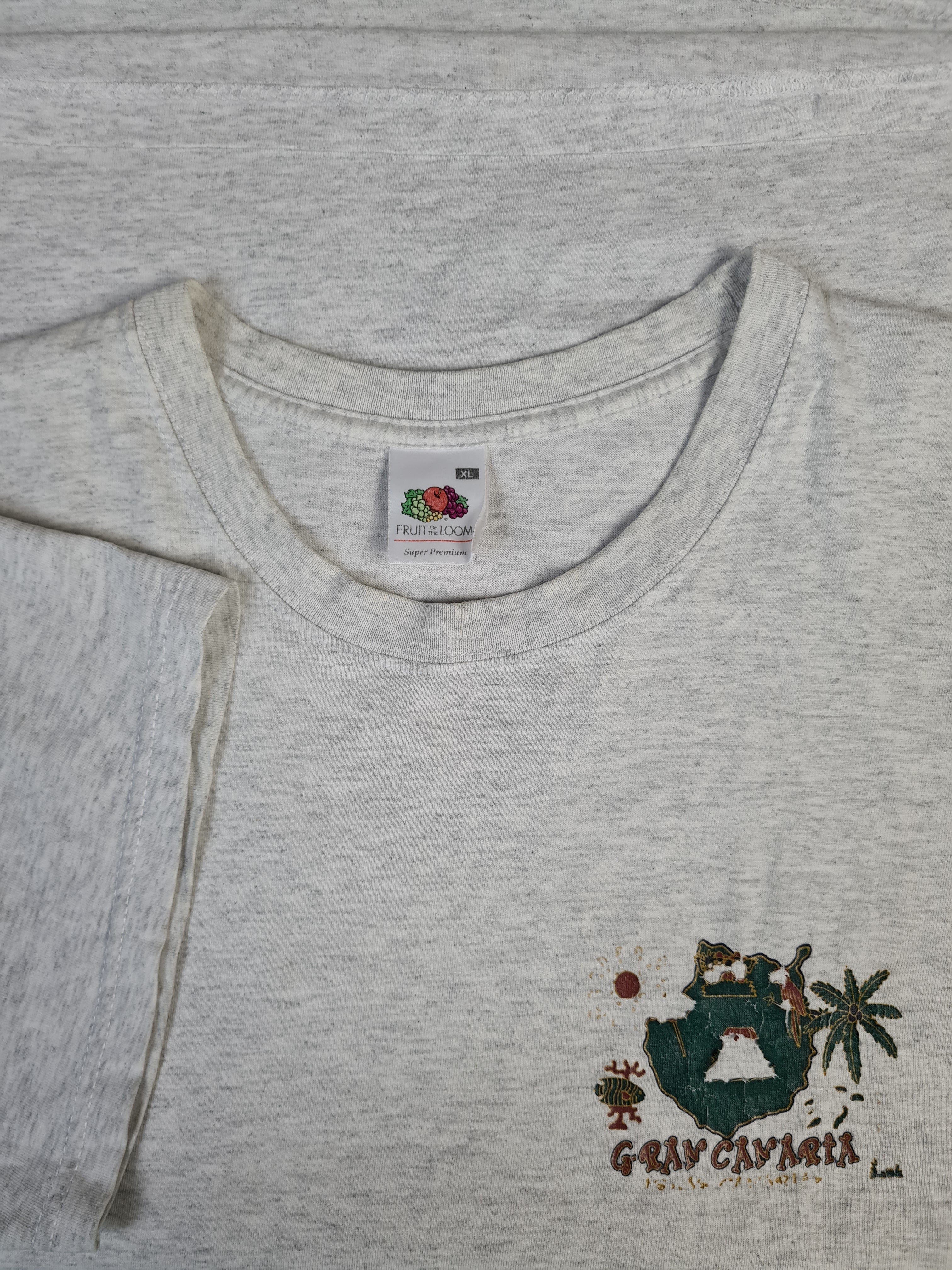 Vintage Fruit Of The Loom Shirt Tourist Gran Canaria Grau XL - RareRags