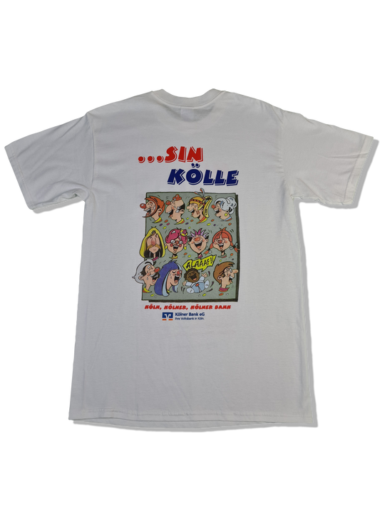 Modernes Gildan Shirt "Mir alle sin Kölle" Promo Volksbank Weiß M