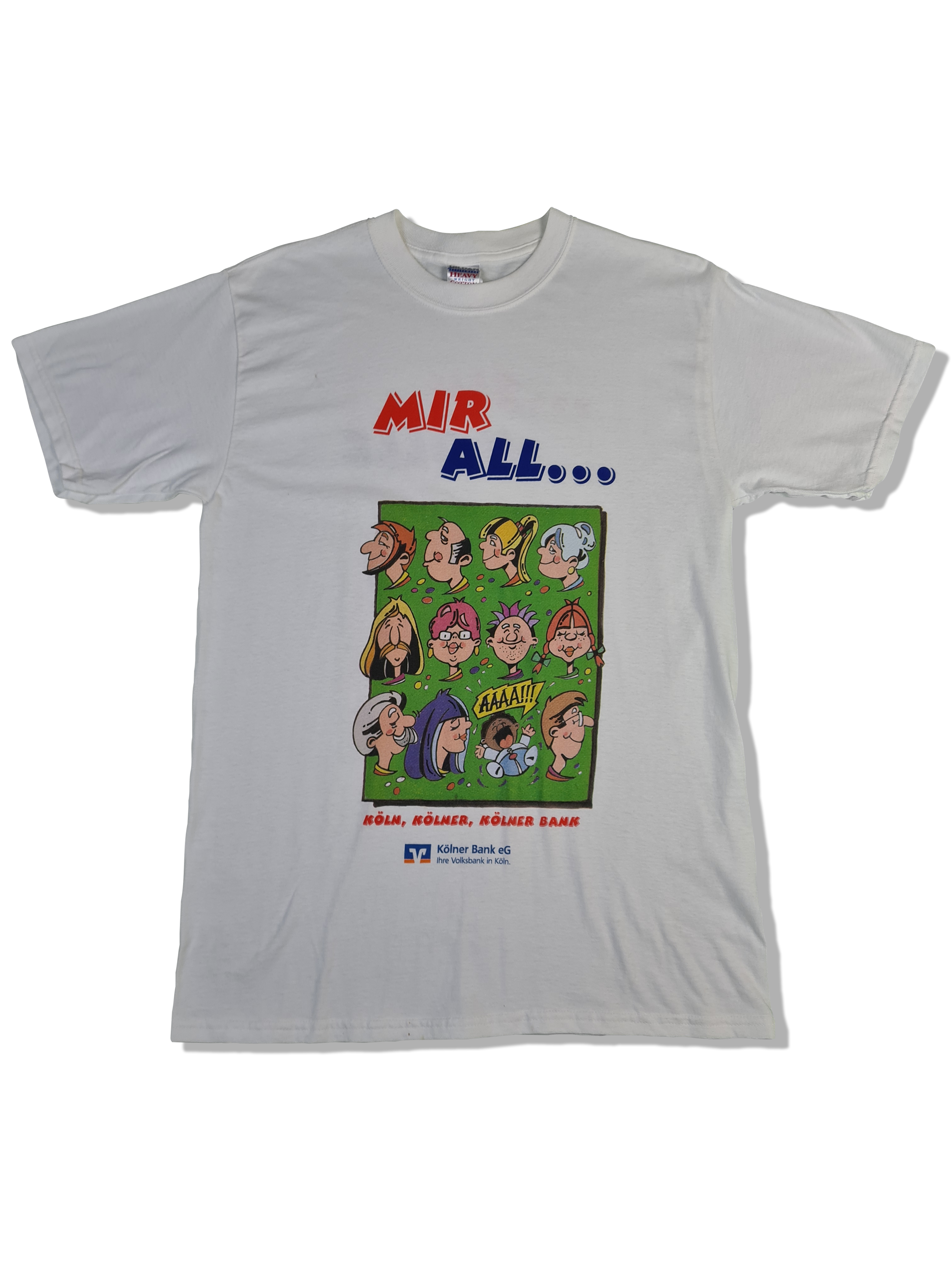 Modernes Gildan Shirt "Mir all sin Kölle" Promo Volksbank Weiß M - RareRags