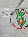 Vintage Super Goody Shirt "Mit Energie geizen, mit Brennwert heizen" Grau XL