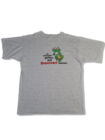 Vintage Super Goody Shirt "Mit Energie geizen, mit Brennwert heizen" Grau XL