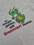 Vintage Super Goody Shirt "Mit Energie geizen, mit Brennwert heizen" Grau XL