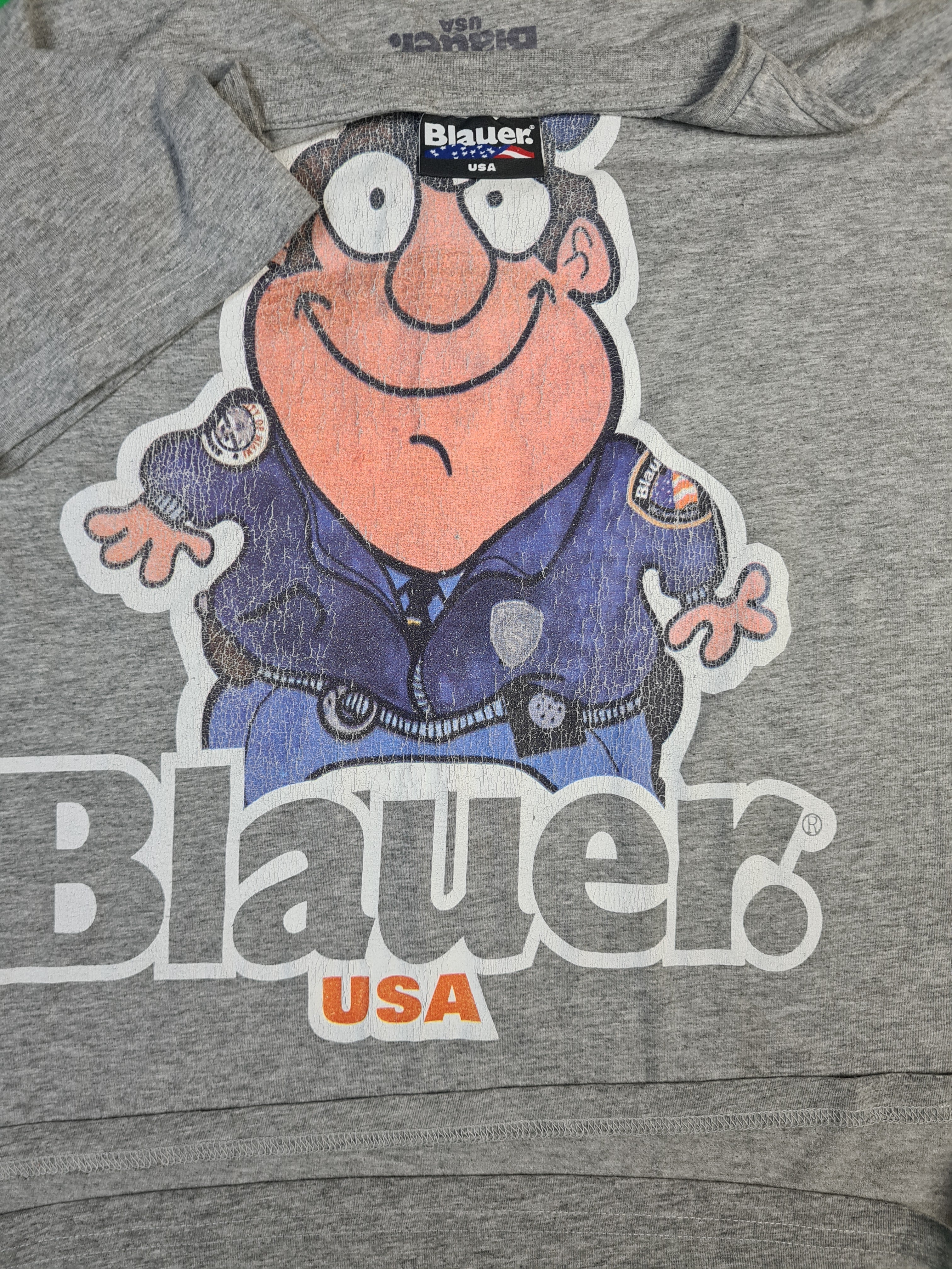 Modernes Blauer USA Shirt Cop Grau XL - RareRags