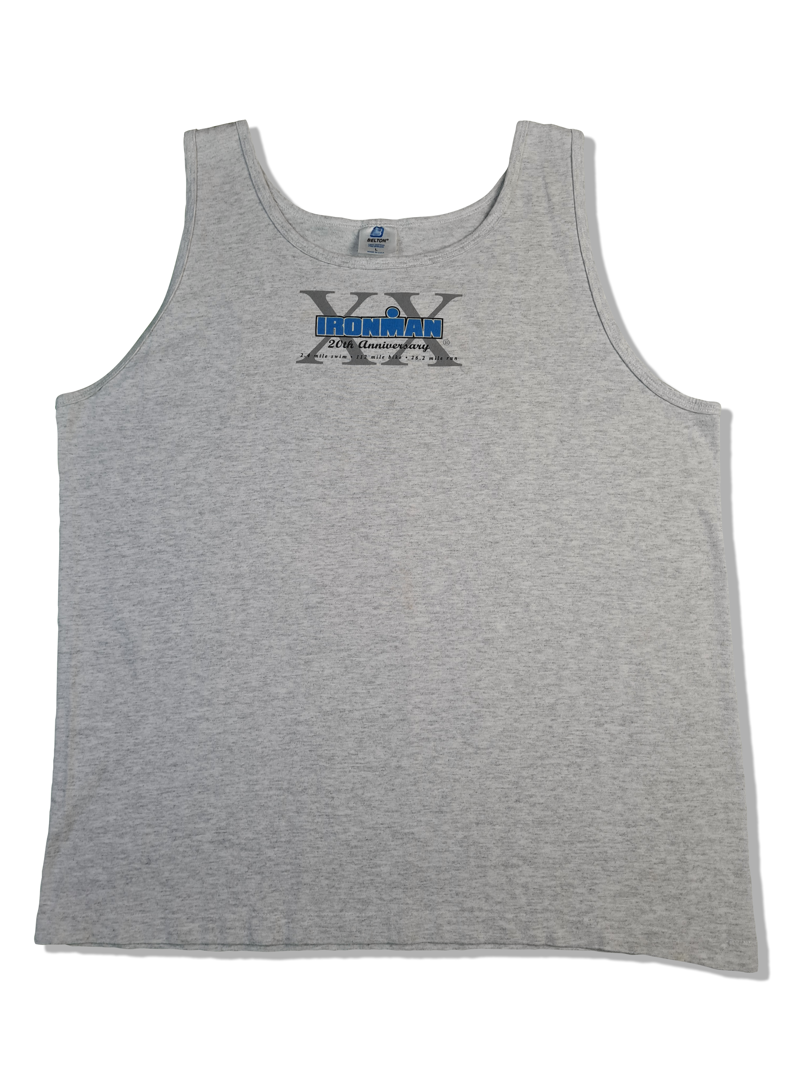 Vintage Belton TankTop Ironman 1998 Hawaii Made In USA Single Stitched Grau L - RareRags