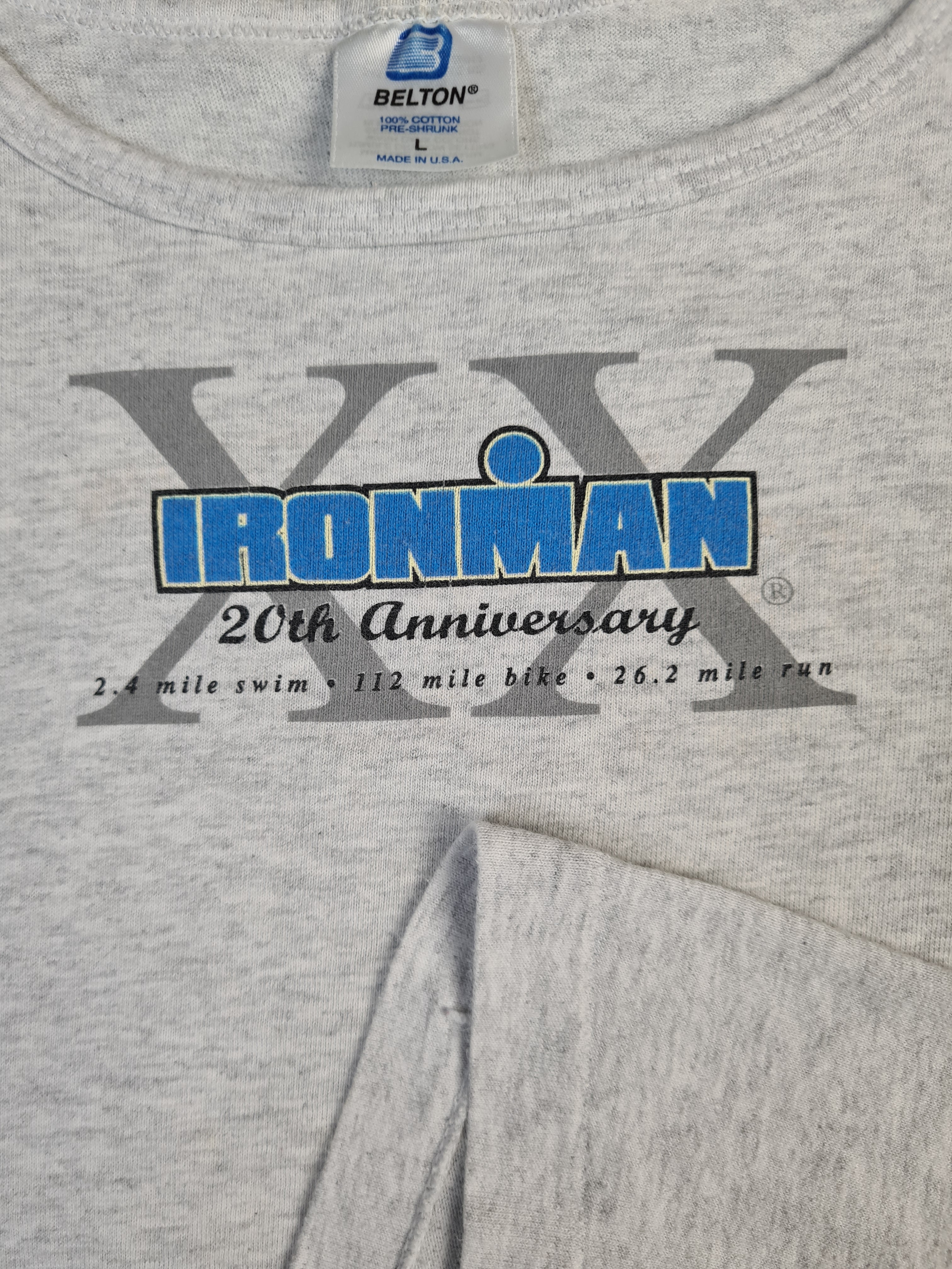 Vintage Belton TankTop Ironman 1998 Hawaii Made In USA Single Stitched Grau L - RareRags