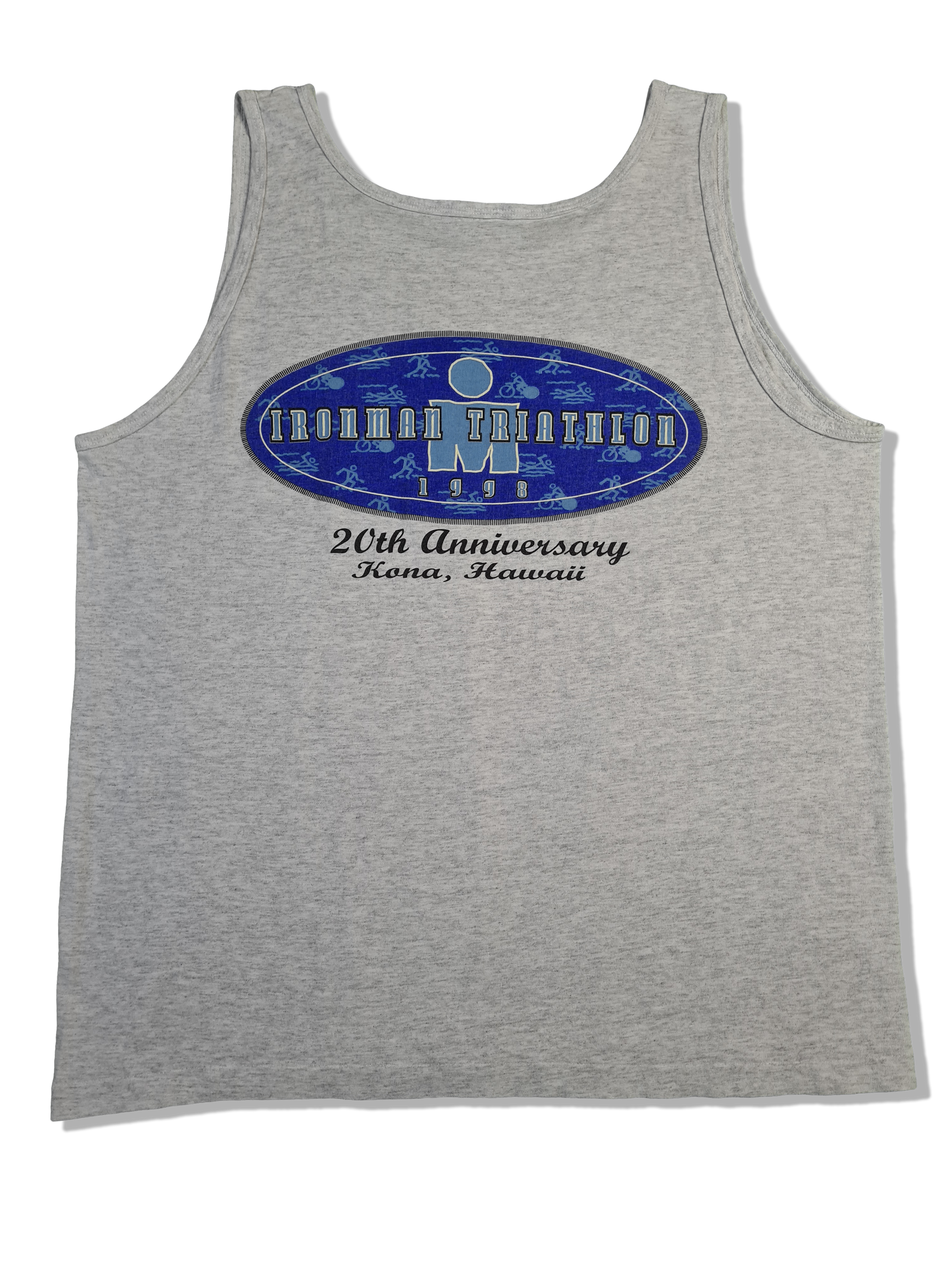Vintage Belton TankTop Ironman 1998 Hawaii Made In USA Single Stitched Grau L - RareRags