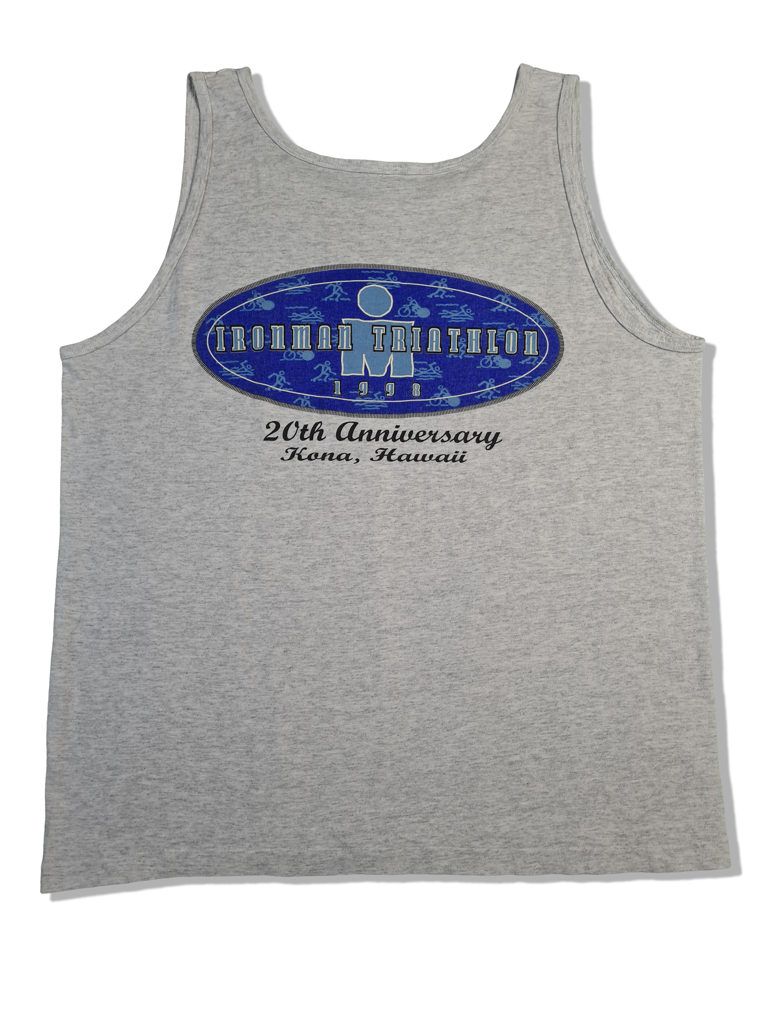 Vintage Belton TankTop Ironman 1998 Hawaii Made In USA Single Stitched Grau L - RareRags
