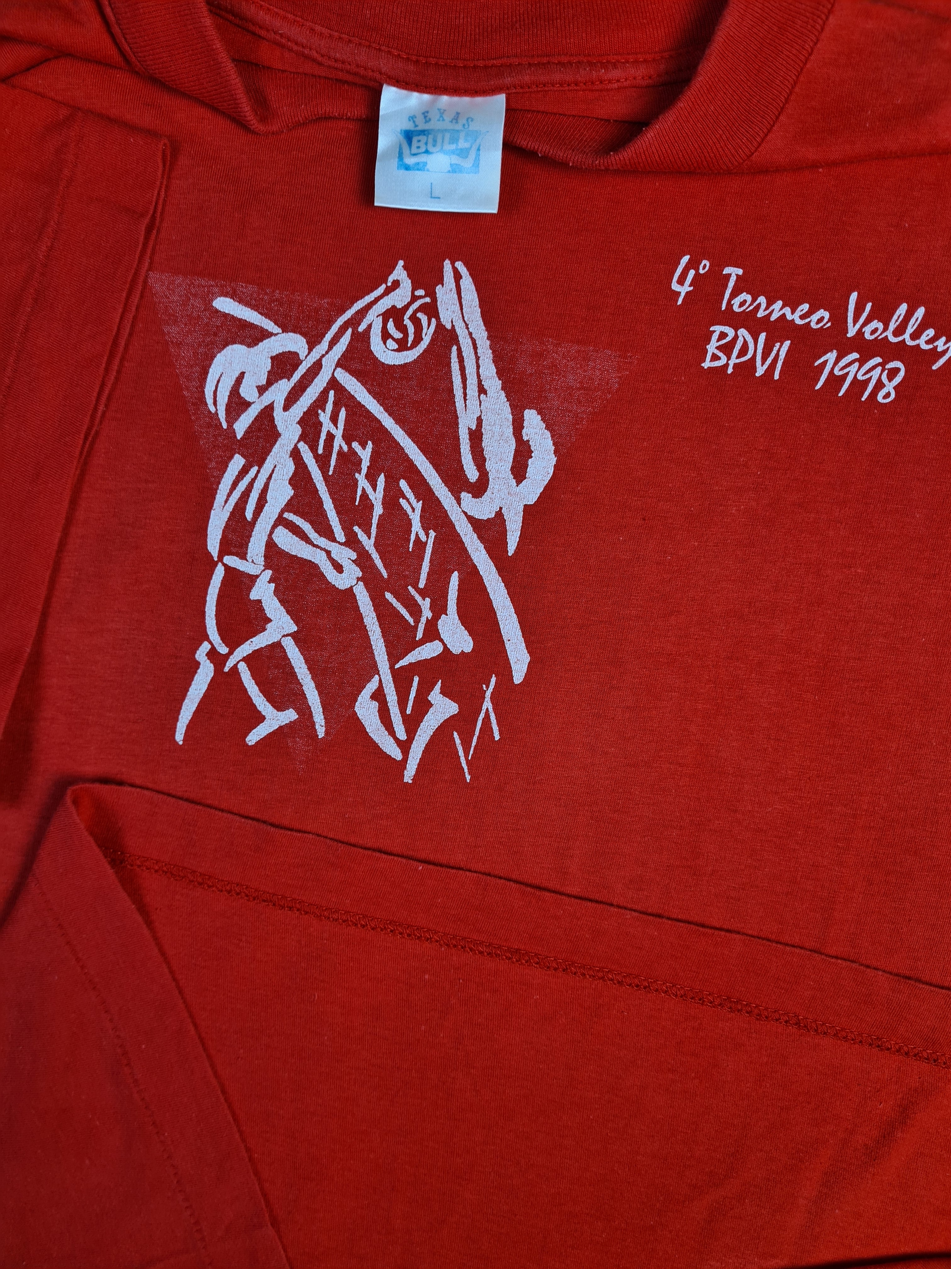 Vintage Texas Bull Shirt 4 Torreo Volley BPVI 1998 Single Stitched Rot L - RareRags