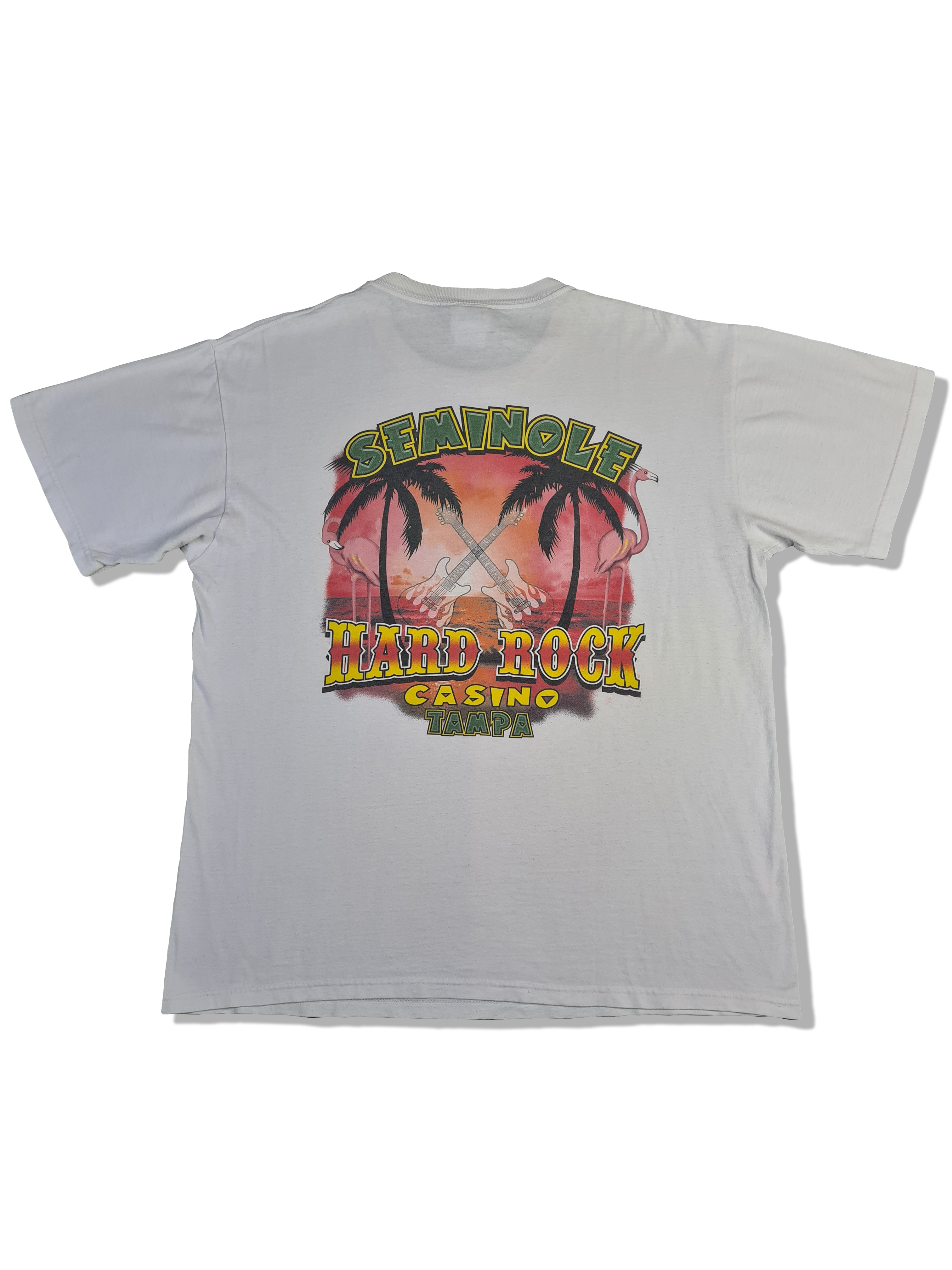 Modernes Hard Rock Cafe Shirt Seminole Casino Tampa Bedruckt Weiß L - RareRags