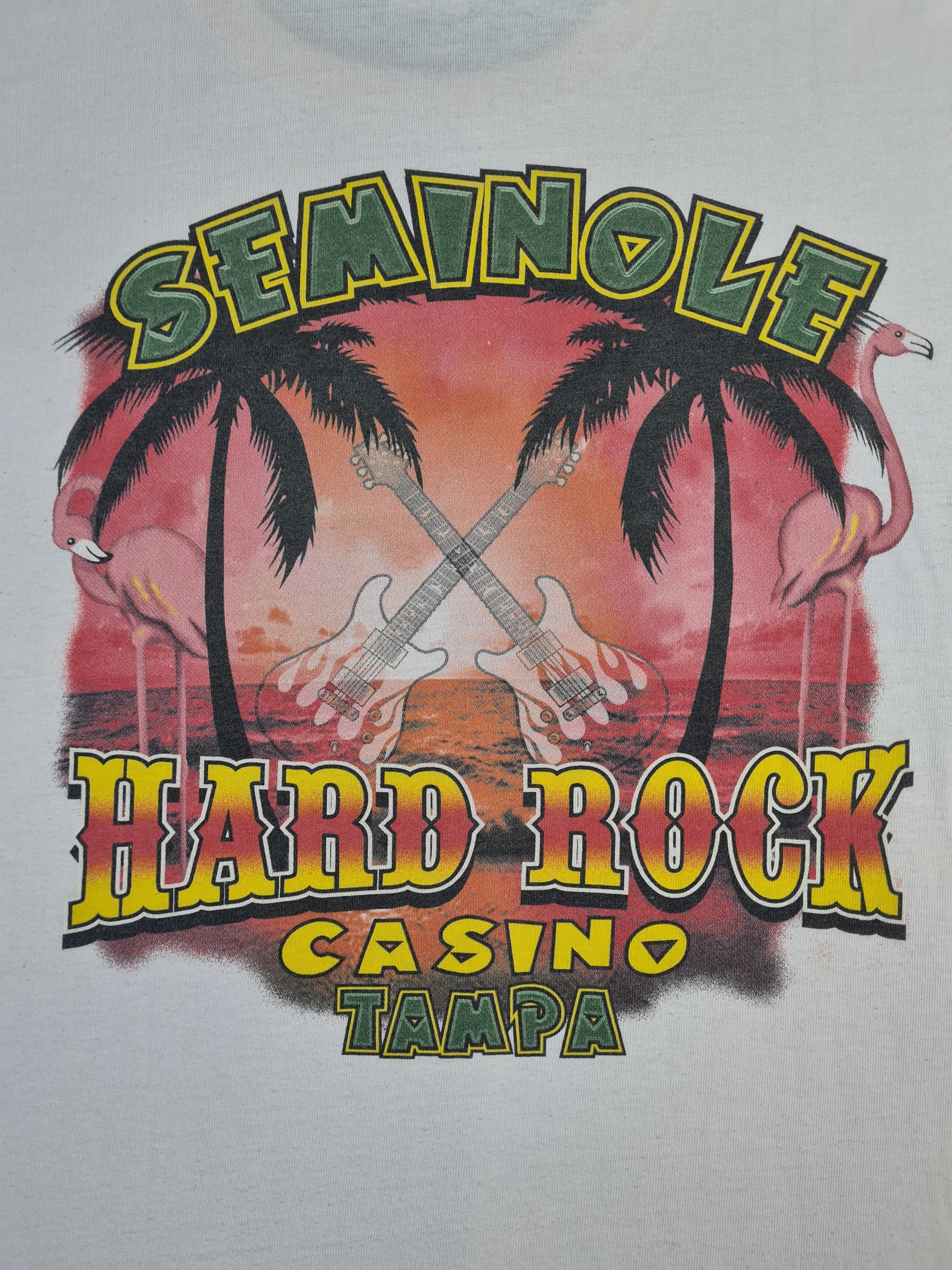 Modernes Hard Rock Cafe Shirt Seminole Casino Tampa Bedruckt Weiß L - RareRags