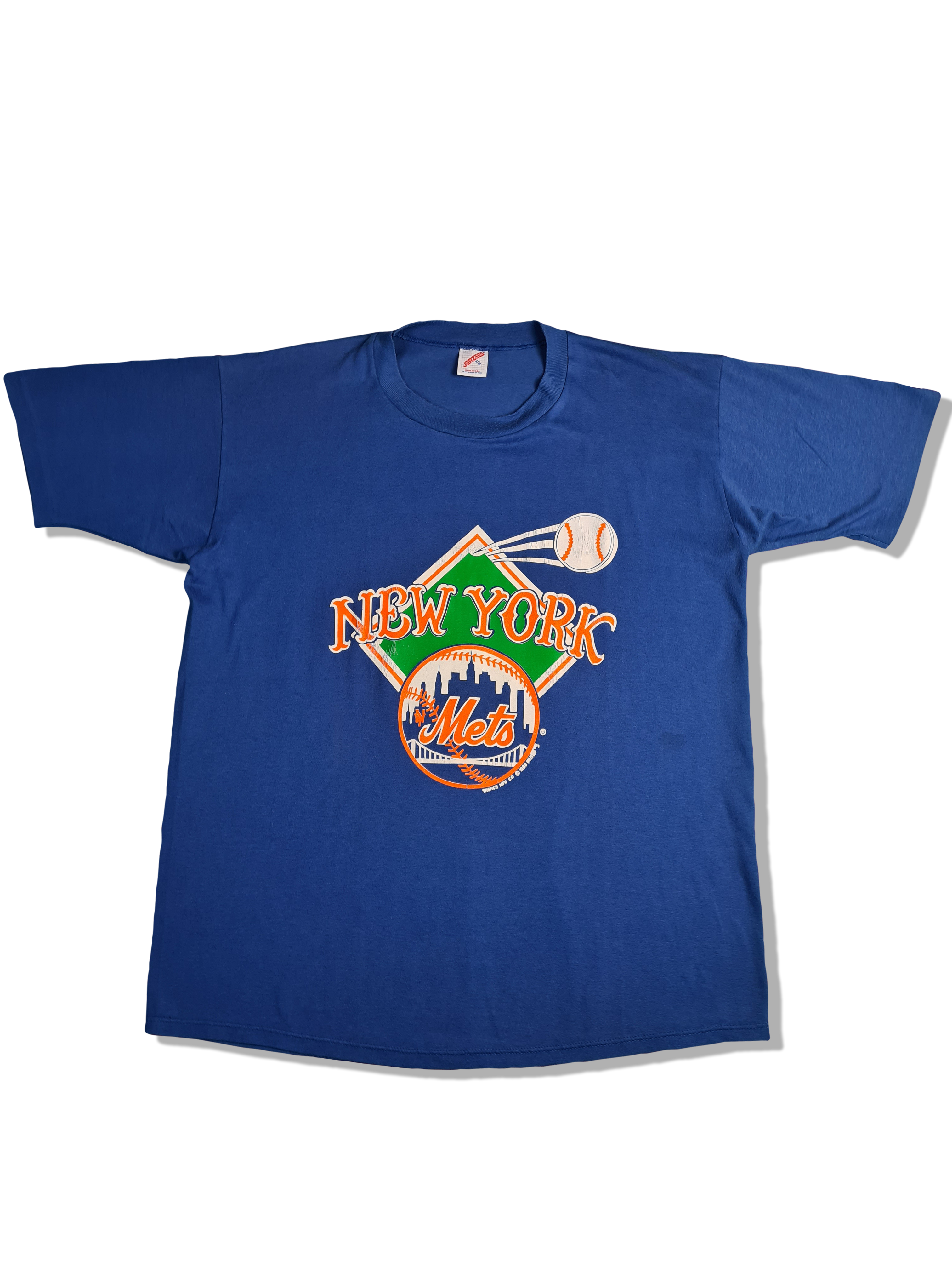 Vintage Jerzees Shirt 1988 New York Mets MLB Baseball Made In USA Blau XL - RareRags