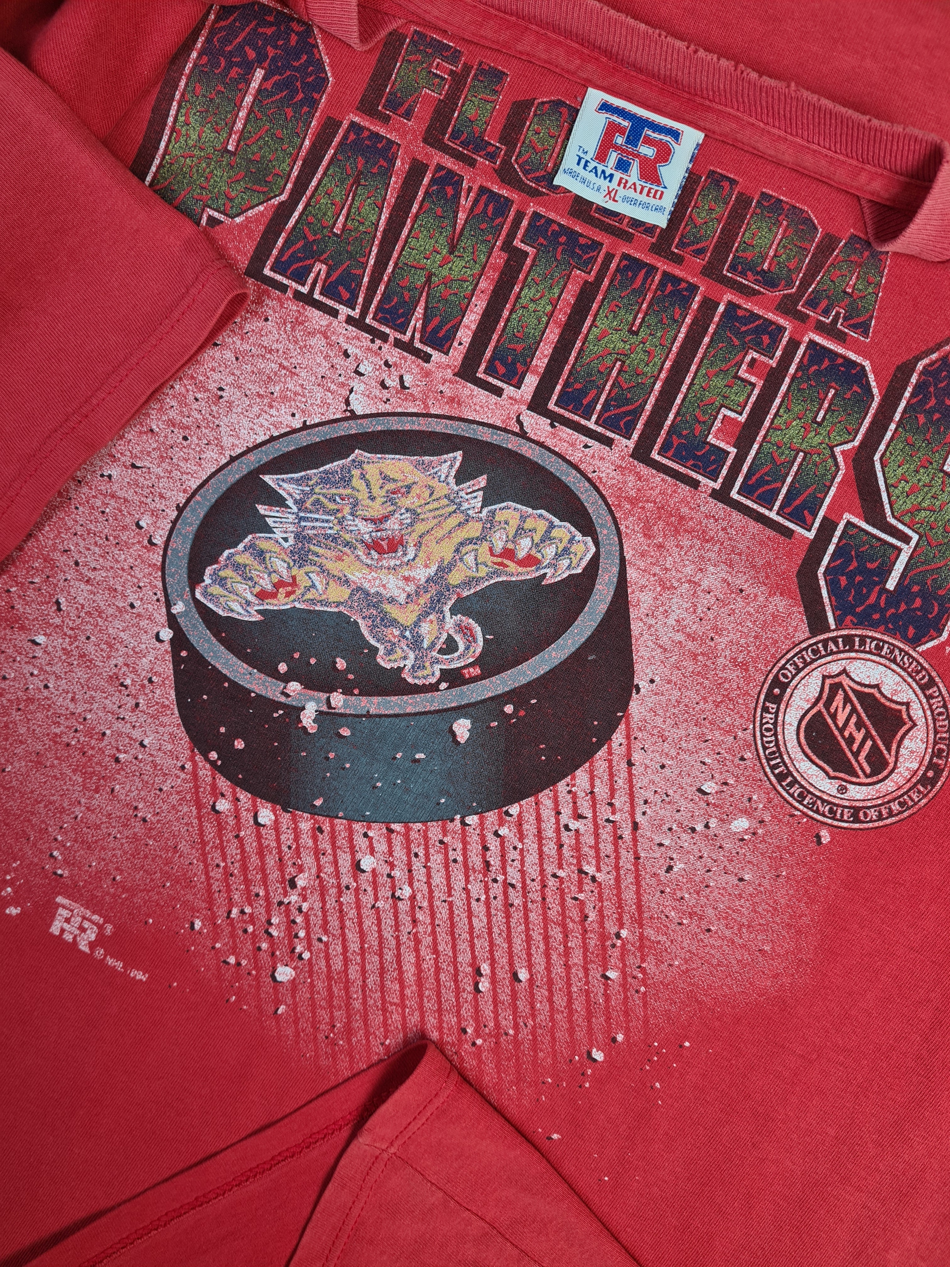 Vintag Team Rated Shirt 1994 Florida Panthers NHL Merch Hockey Made In USA Rot XL - RareRags