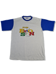 Vintage Reebok Shirt "Fun Explosion" Made In Italy Blau Grau L-XL