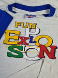 Vintage Reebok Shirt "Fun Explosion" Made In Italy Blau Grau L-XL