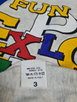 Vintage Reebok Shirt "Fun Explosion" Made In Italy Blau Grau L-XL