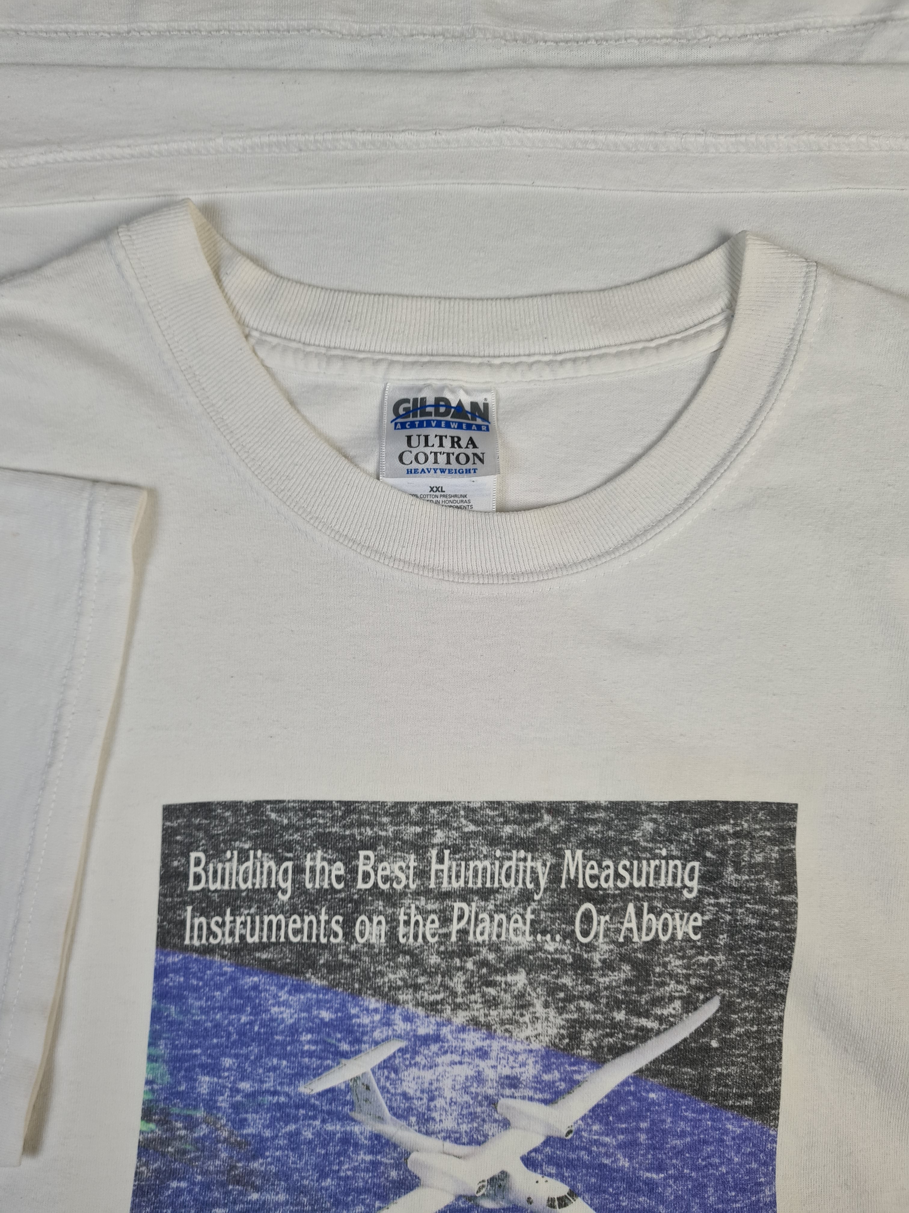 Modernes Gildan Shirt Buck-Research Werbung Science Bedruckt Weiß XXL - RareRags