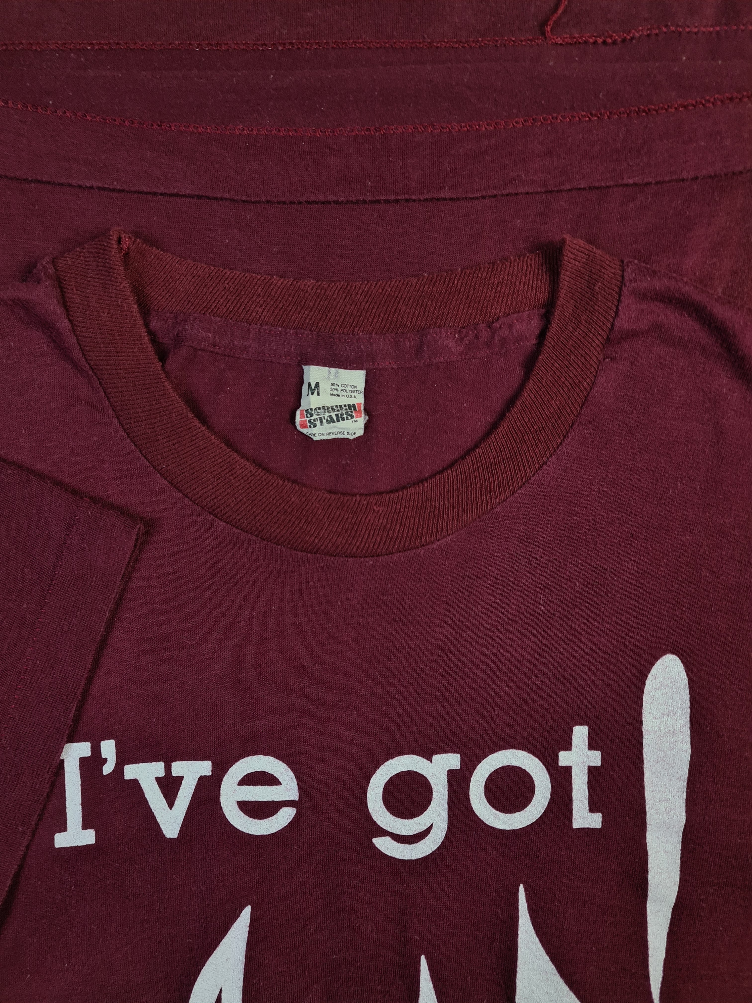 Vintage Screen Stars Shirt 80s "I've got Sass!" Wine Werbung M - RareRags