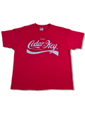 Vintage Hanes Shirt Tourist Enjoy Cedar Key Cola Font Made In USA Single Stitched Rot XL