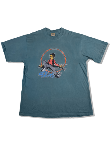 Rare! Vintage Jerzees Shirt Aerosol Junkies Twentyone Made In Scotland Blau Grün XL