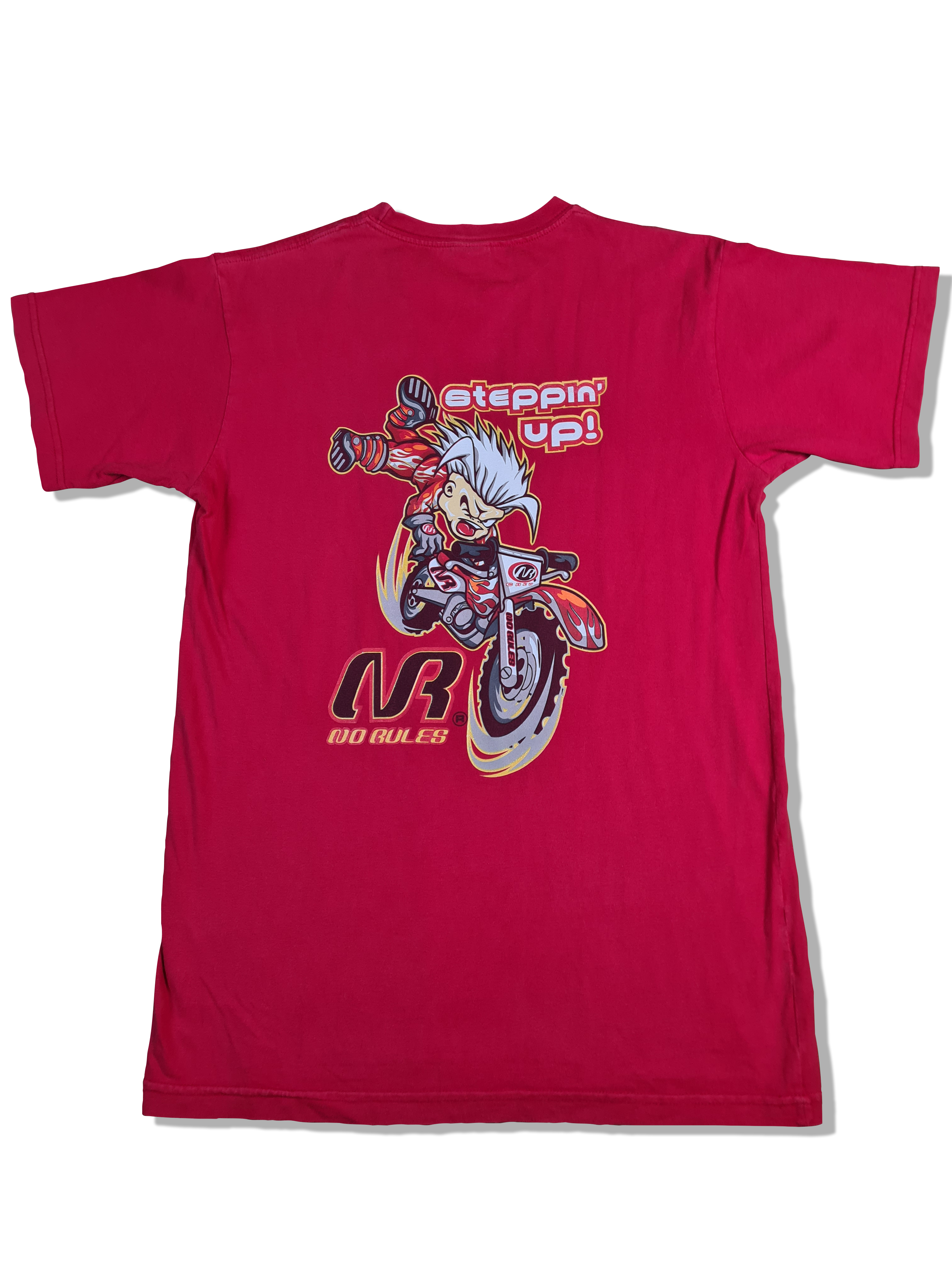 Y2K No Rules Shirt Crew  Steppin' Up Bedruckt Rot M-L - RareRags