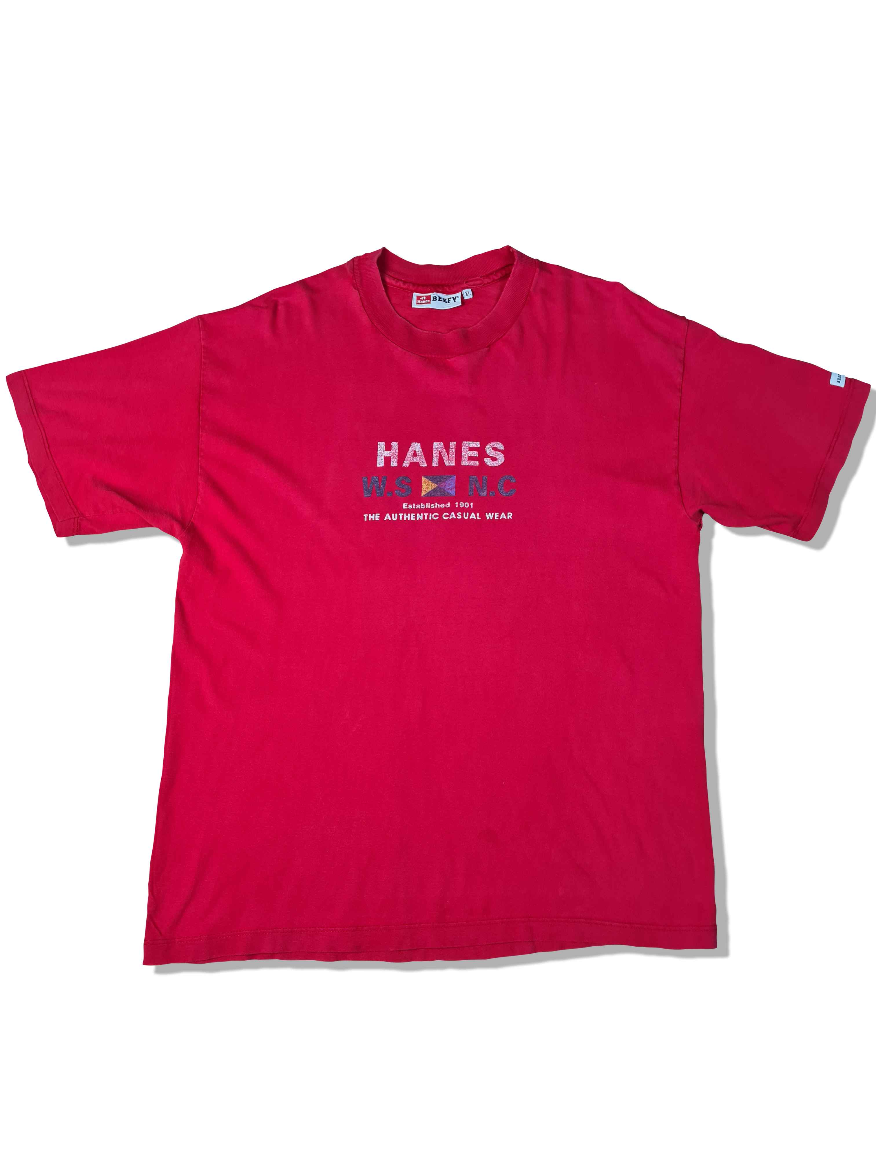 Vintage Hanes Shirt Beefy-T Blank Rot XL
