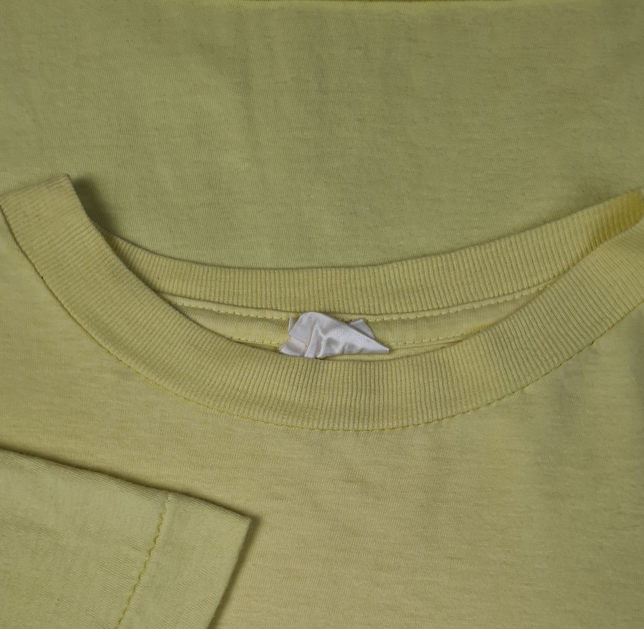 Vintage Basic Shirt Blank Single Stitched Zitronengelb M-L - RareRags