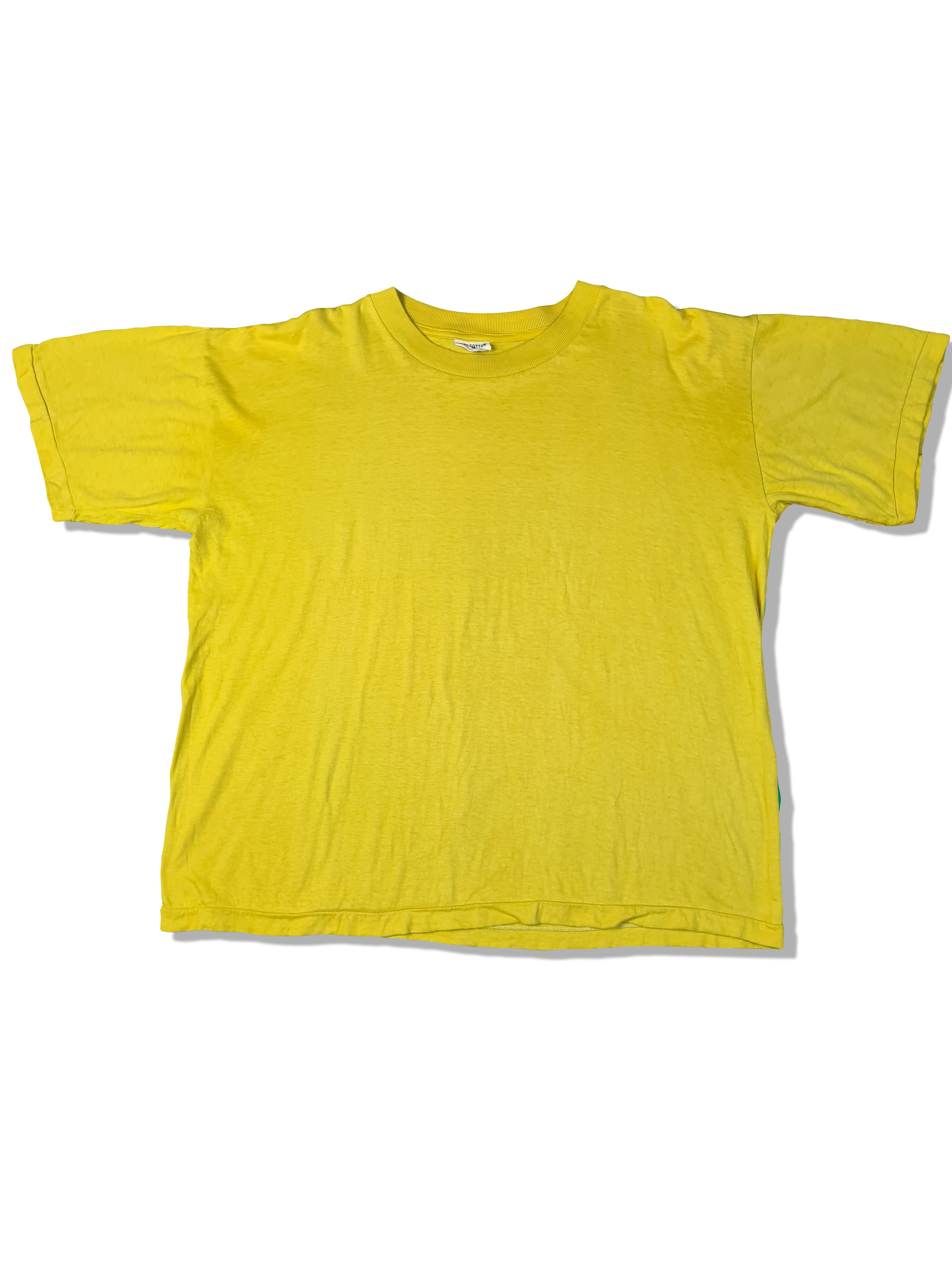 Vintage Basic Shirt Blank Single Stitched Gelb M - RareRags