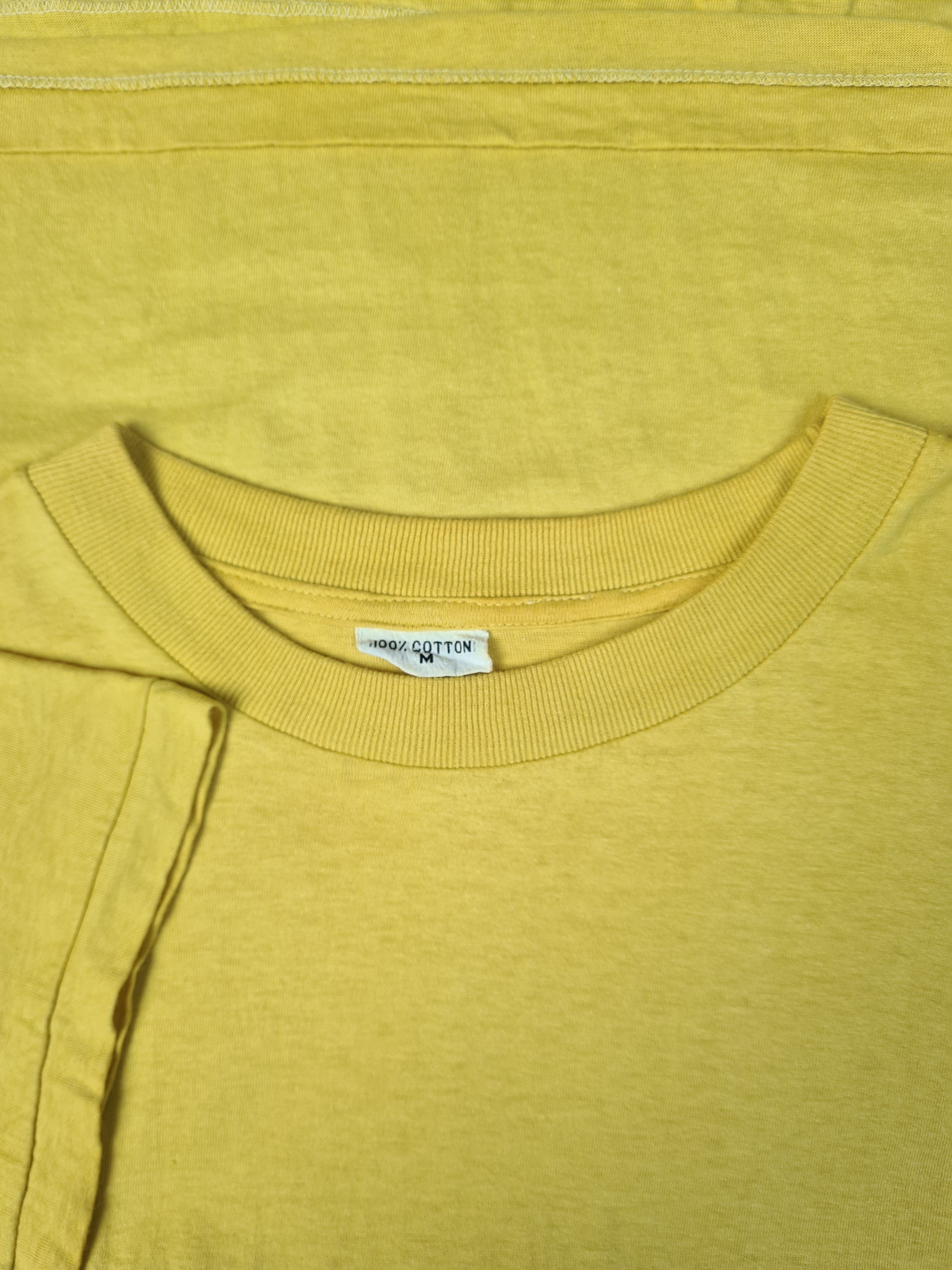 Vintage Basic Shirt Blank Single Stitched Gelb M - RareRags