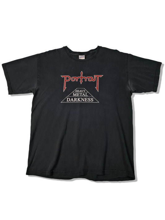 Modernes Gildan Shirt Portrait "Heavy Metal Darkness" Bedruckt Schwarz L