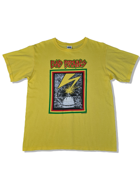 Modernes Anvil Shirt Bad Brains Punkrock Bedruckt Gelb M