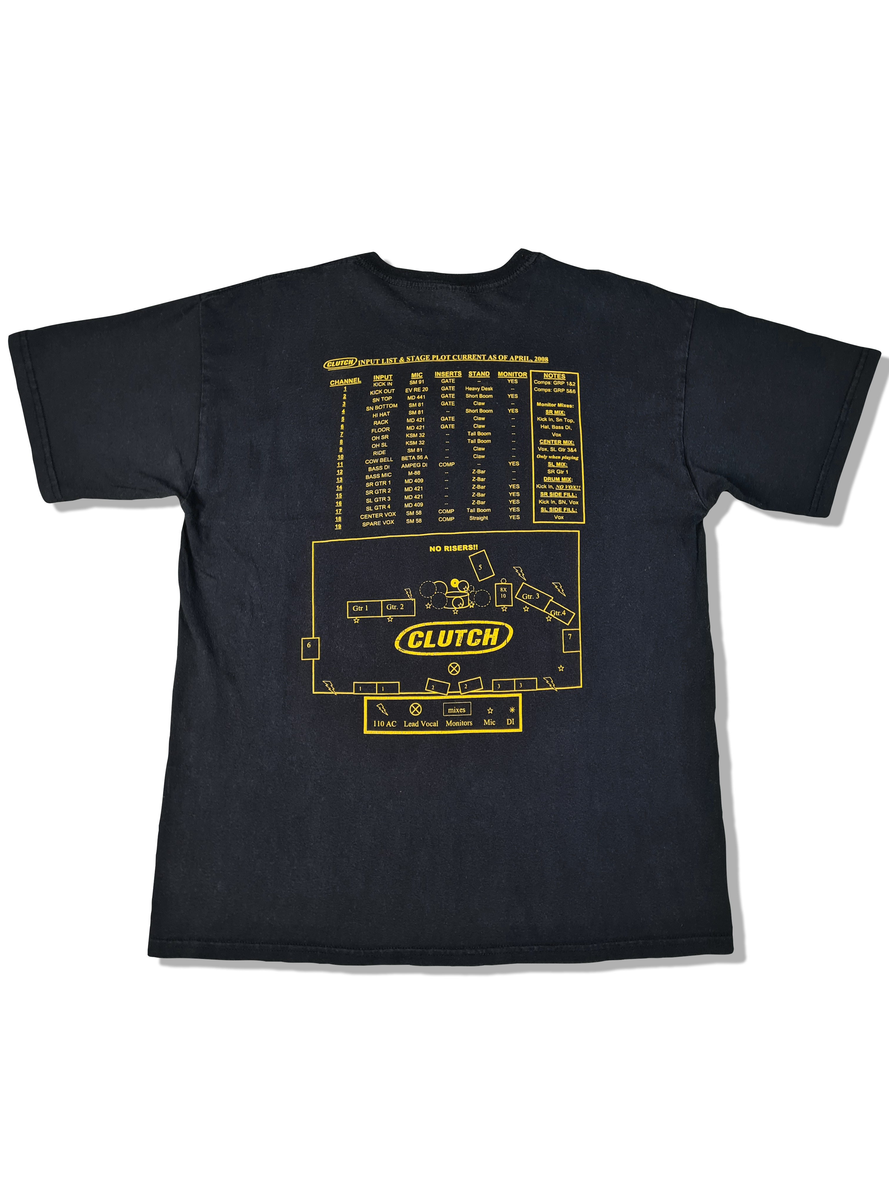 Modernes Gildan Shirt 2008 Clutch Tourshirt Rock Schwarz L - RareRags