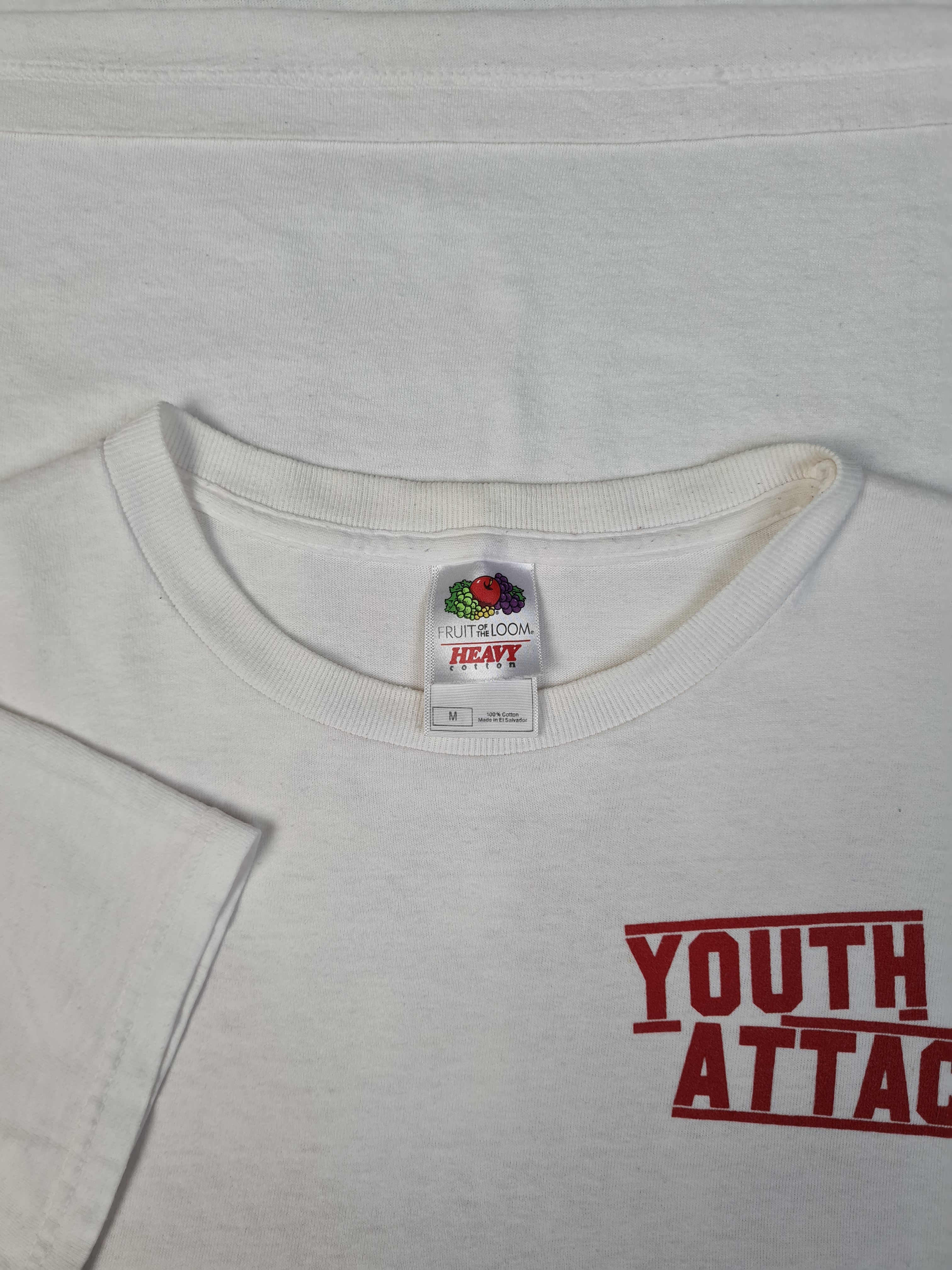 Modernes Fruit Of The Loom Shirt 2005 Youth Attack "Dont Look Back" Weiß M - RareRags