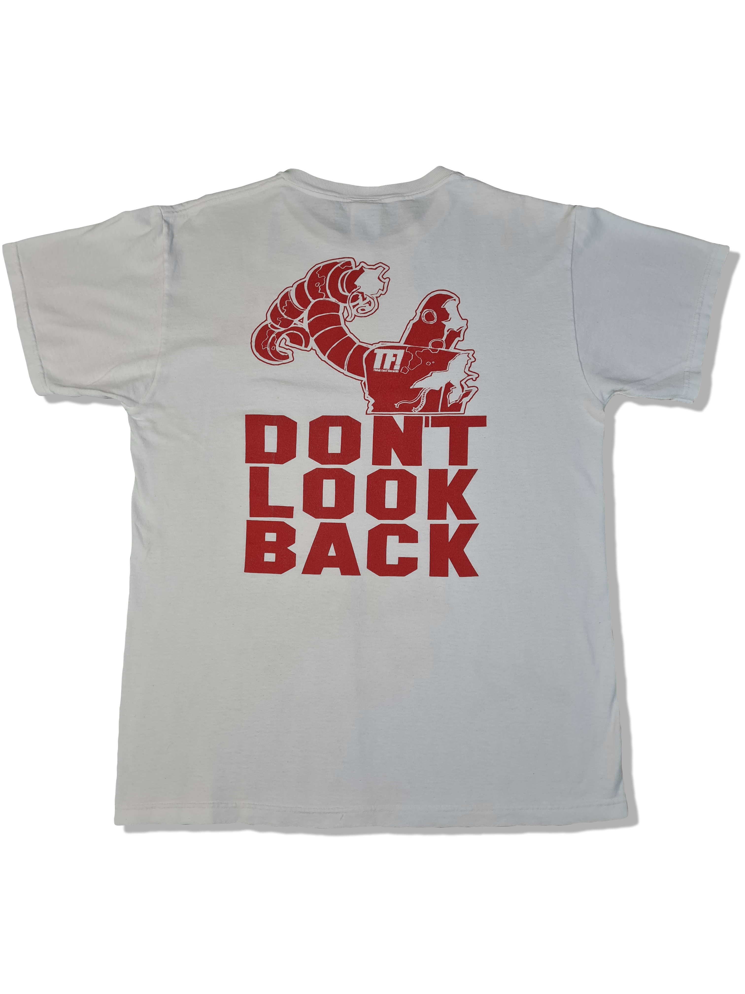 Modernes Fruit Of The Loom Shirt 2005 Youth Attack "Dont Look Back" Weiß M - RareRags