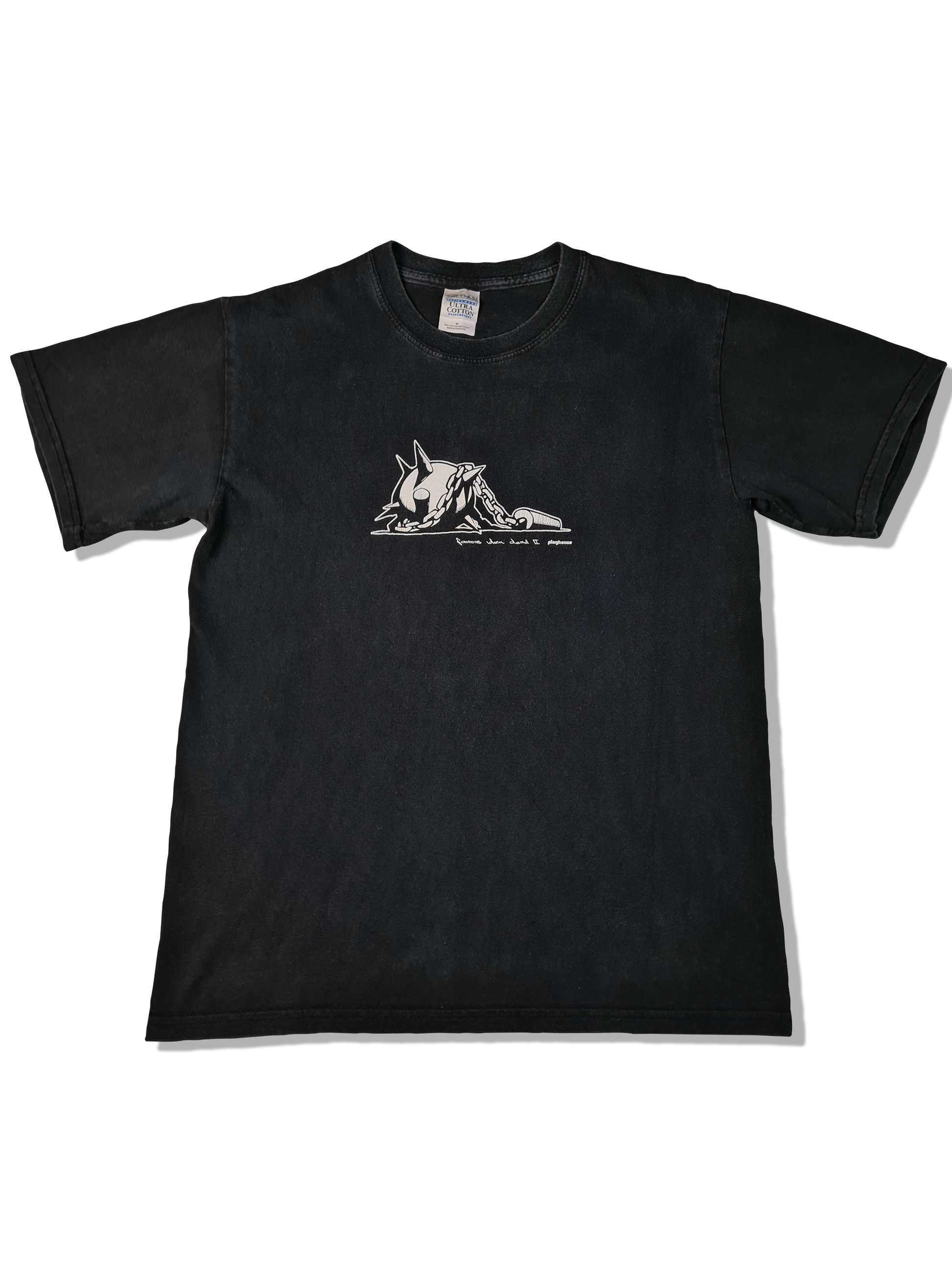 Vintage Gildan Shirt Playhouse "Famous When Dead Two" 2002 Schwarz M - RareRags