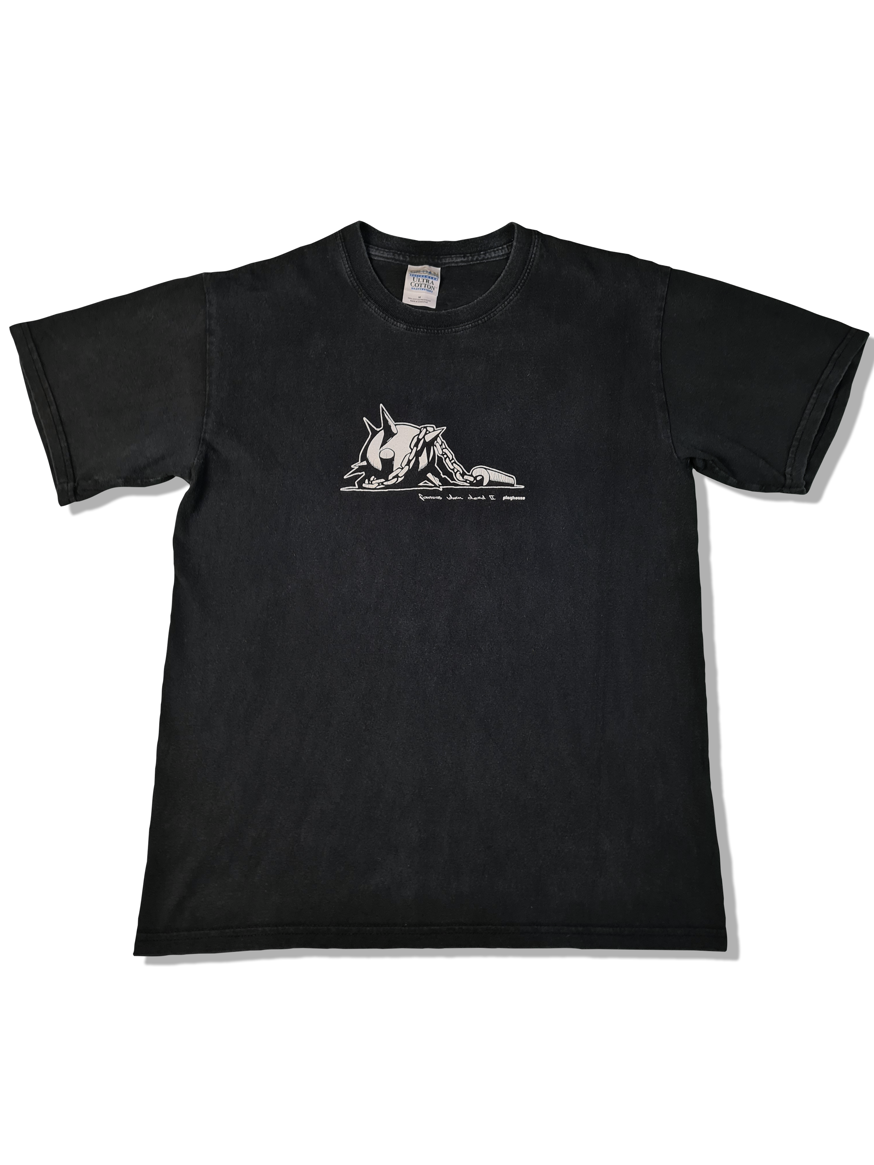 Vintage Gildan Shirt Playhouse "Famous When Dead Two" 2002 Schwarz M - RareRags
