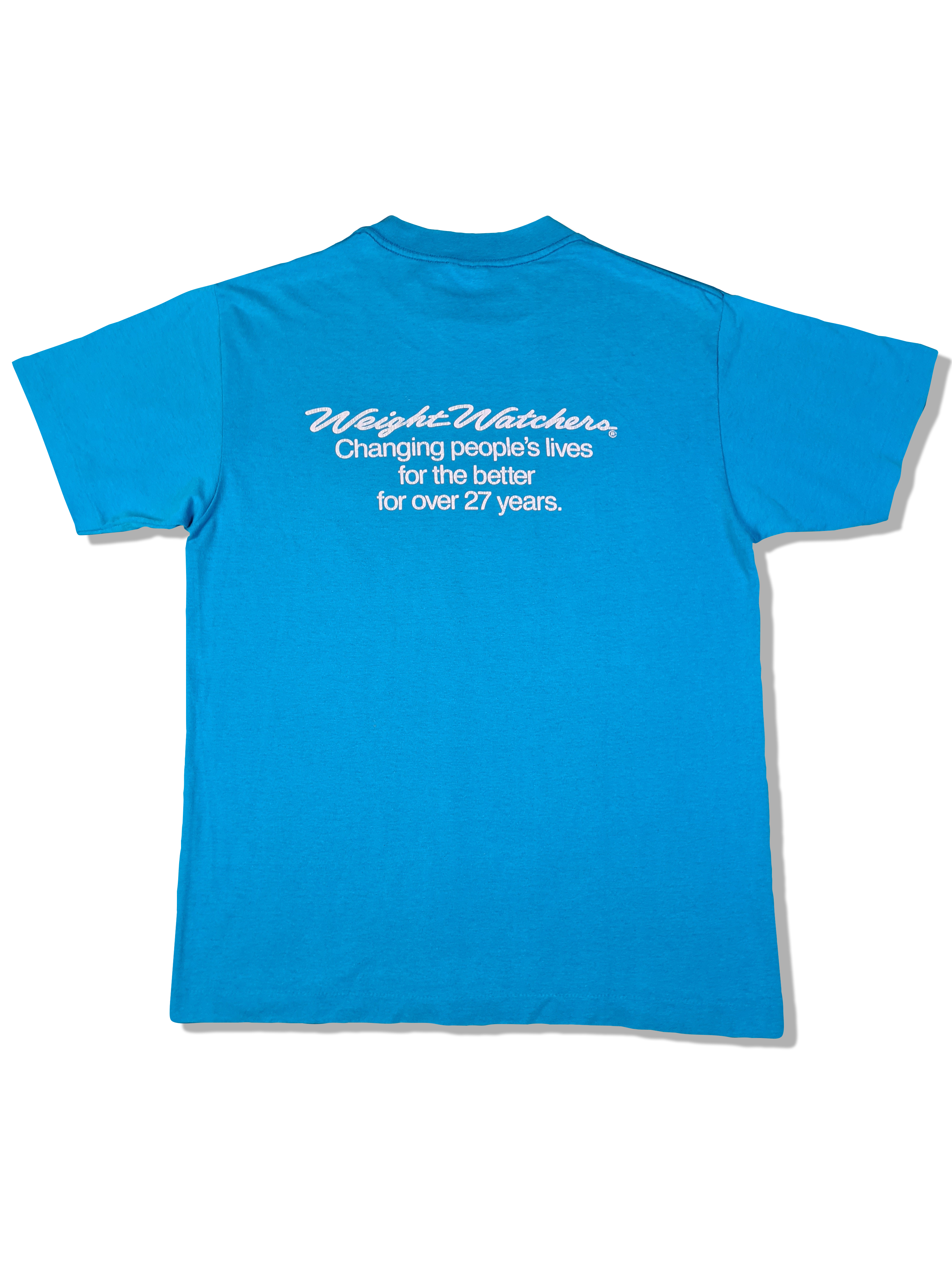 Vintage TeeJays Shirt 1990 Weight Watchers Made In USA Single Stitched Blau L - RareRags