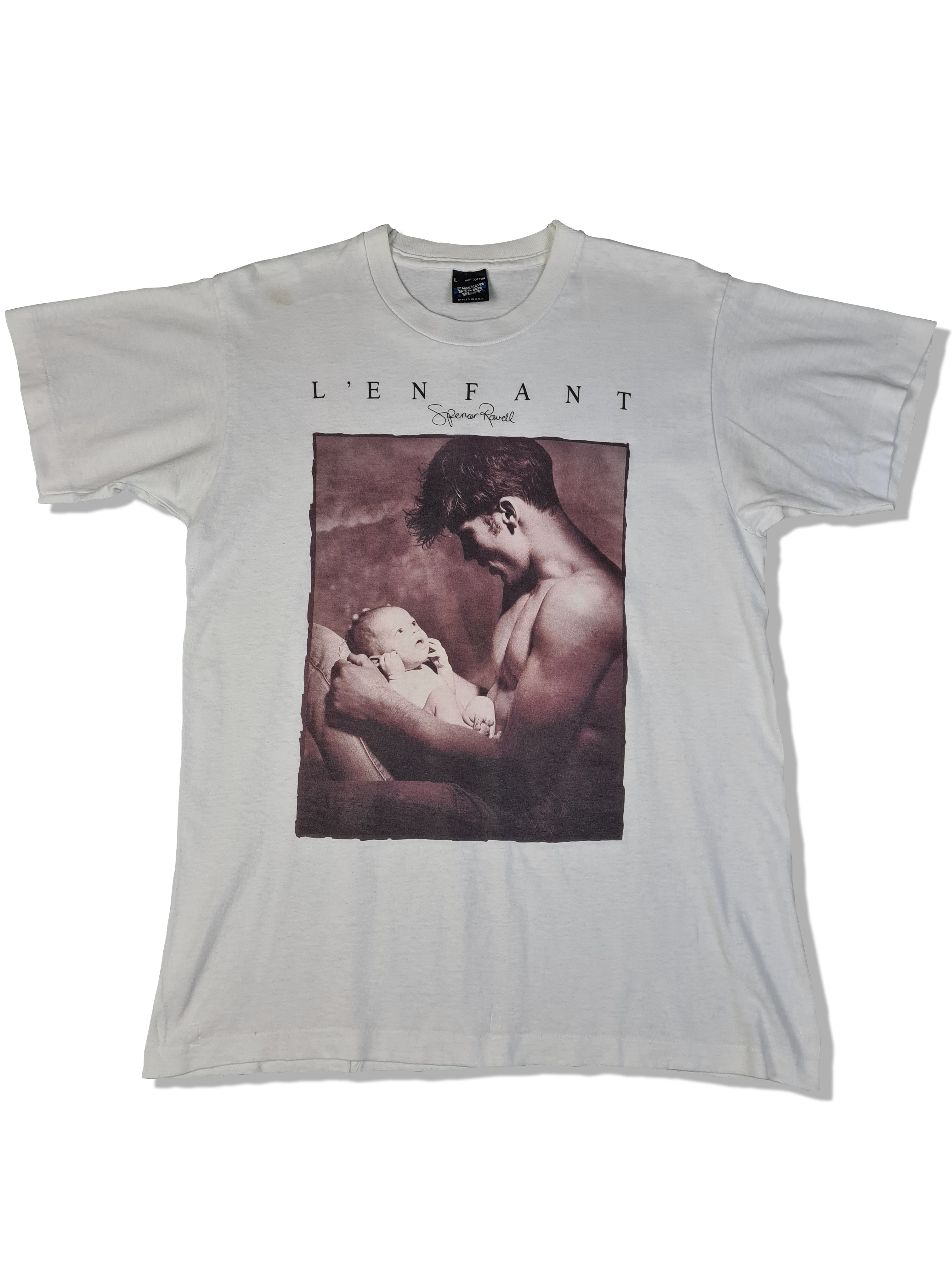 Vintage Screen Stars Shirt 80s Kunst Fotografie Spencer Rowell L'Enfant Weiß L - RareRags