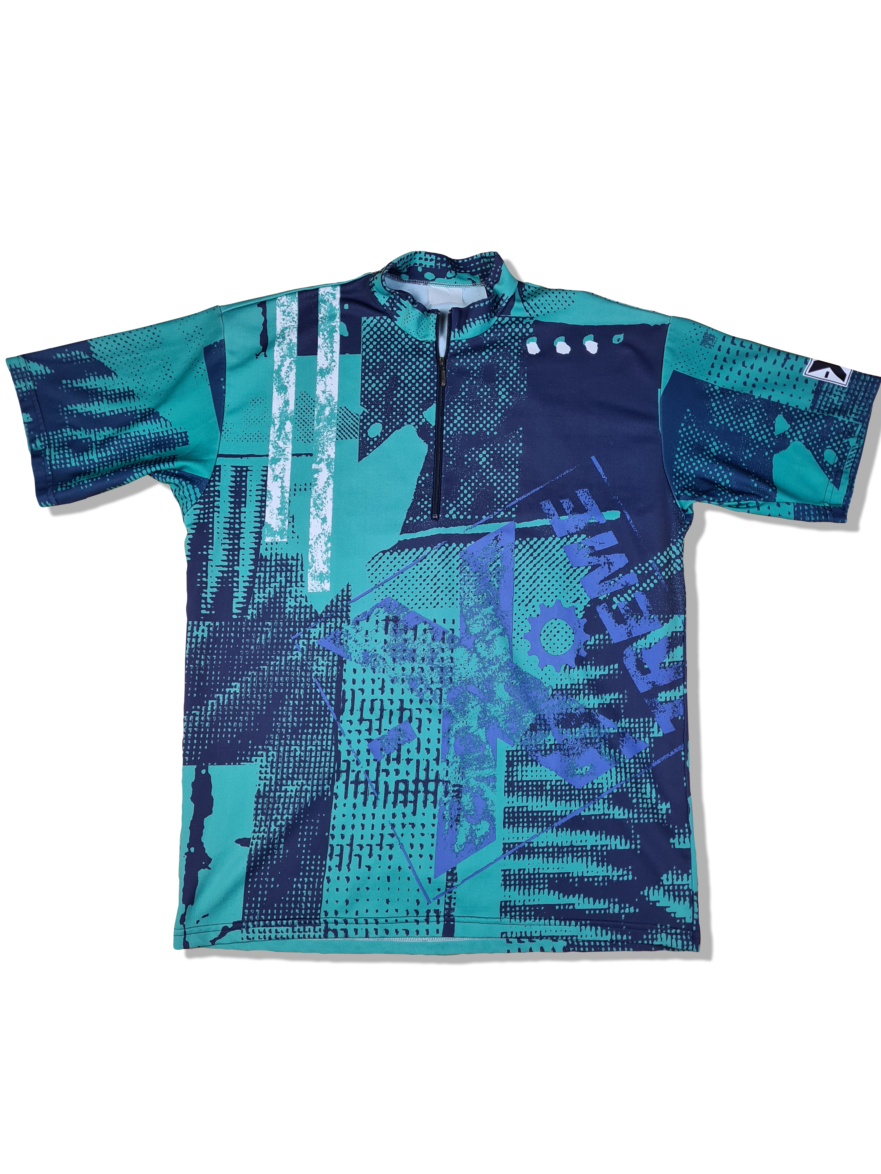 Vintage Xtreme Radtrikot Abstract Pattern Grün XL-XXL - RareRags