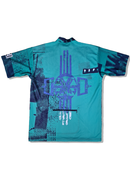 Vintage Xtreme Radtrikot Abstract Pattern Grün XL-XXL