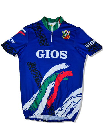 Vintage Gios Radtrikot Italien Flagge Made In Italy Blau L-XL